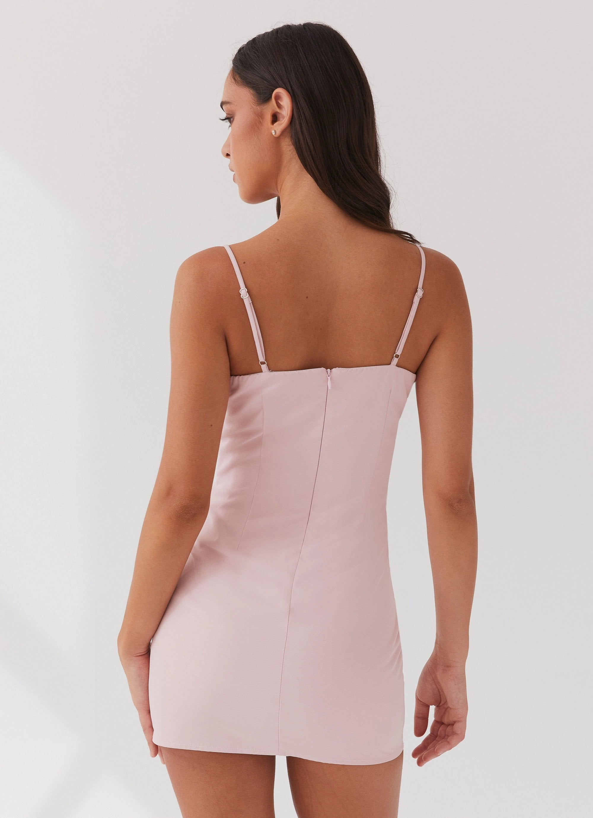 Signature-Style Christina Lace Up Mini Dress - Lavender