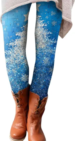 Christmas Women's Warm and Fashionable Pants Autumn and Winter Home Casual Tight Pants