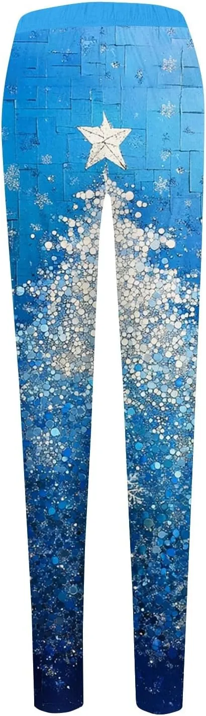Christmas Women's Warm and Fashionable Pants Autumn and Winter Home Casual Tight Pants
