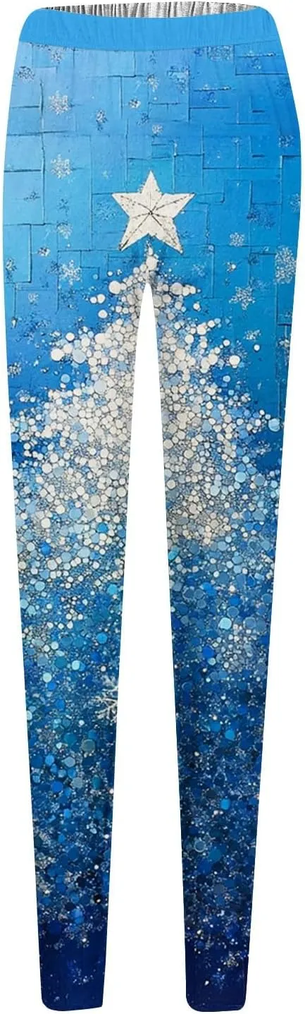 Christmas Women's Warm and Fashionable Pants Autumn and Winter Home Casual Tight Pants