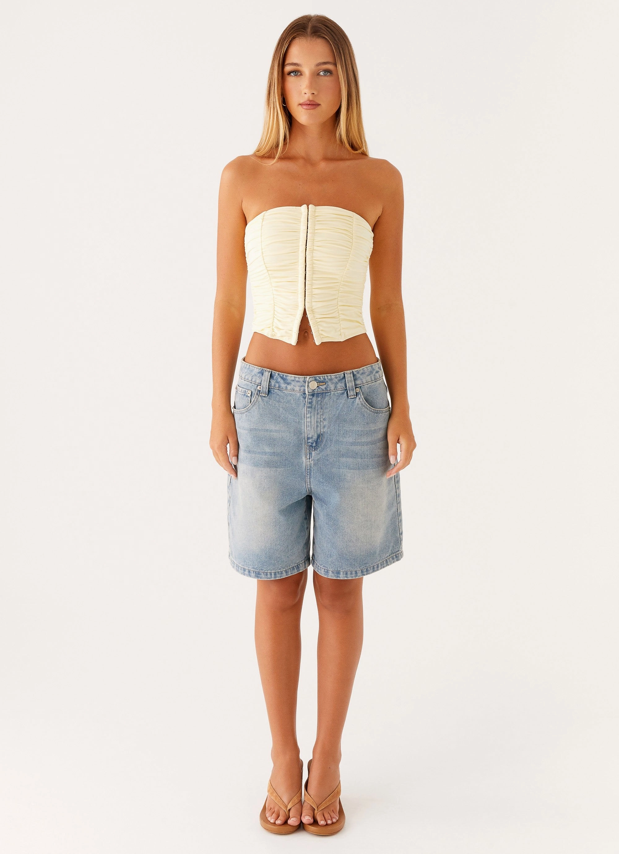 Formal Wear StretchMaterial Christy Tube Top - Ivory