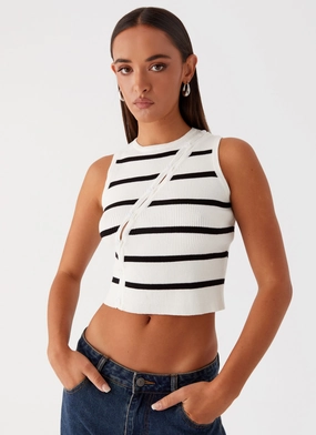 Compression Fit Engineering Chromatic Charm Knit Top - Ivory