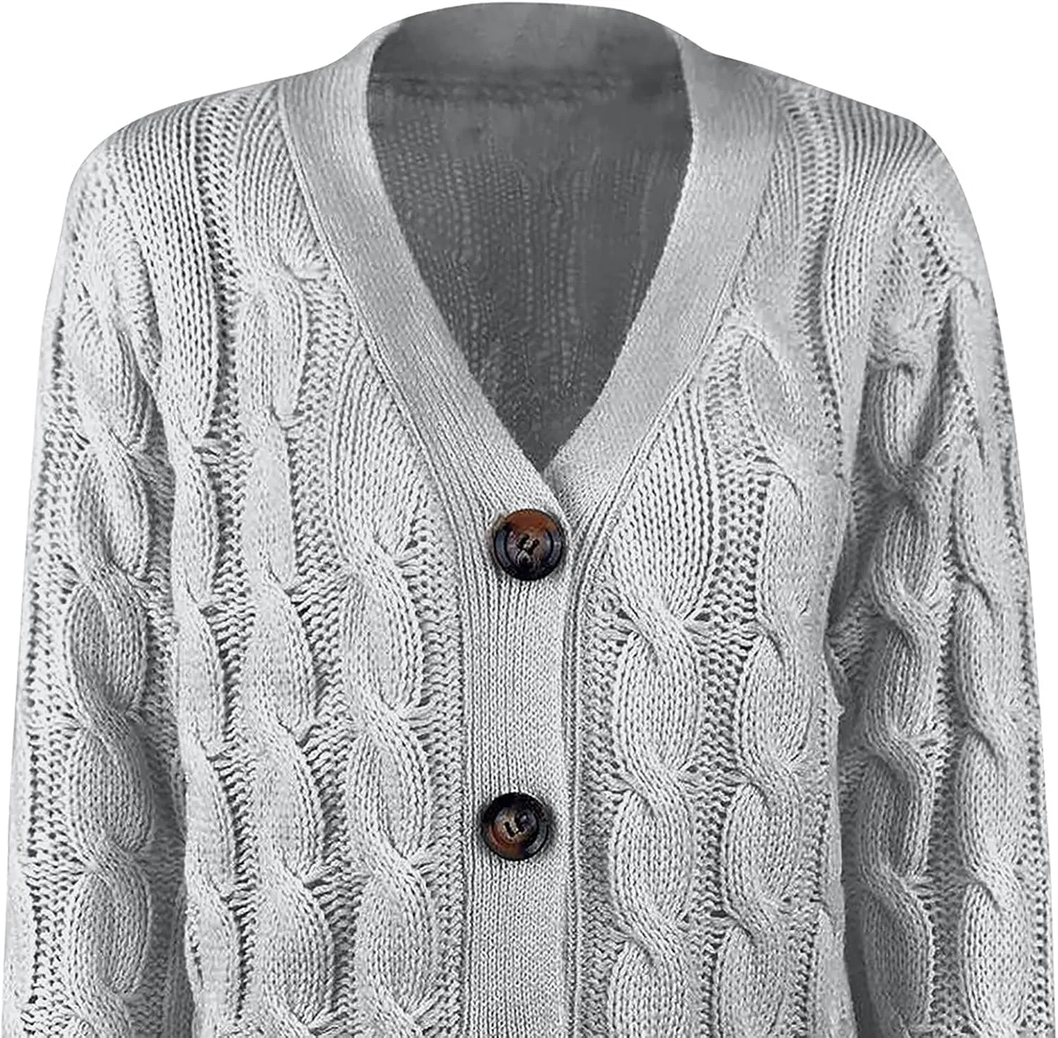 Chunky Cardigans For Women Casual Open Front Long Sleeve Cable Knit Fashion Button Casual Loose Sweaters Fall Outfits