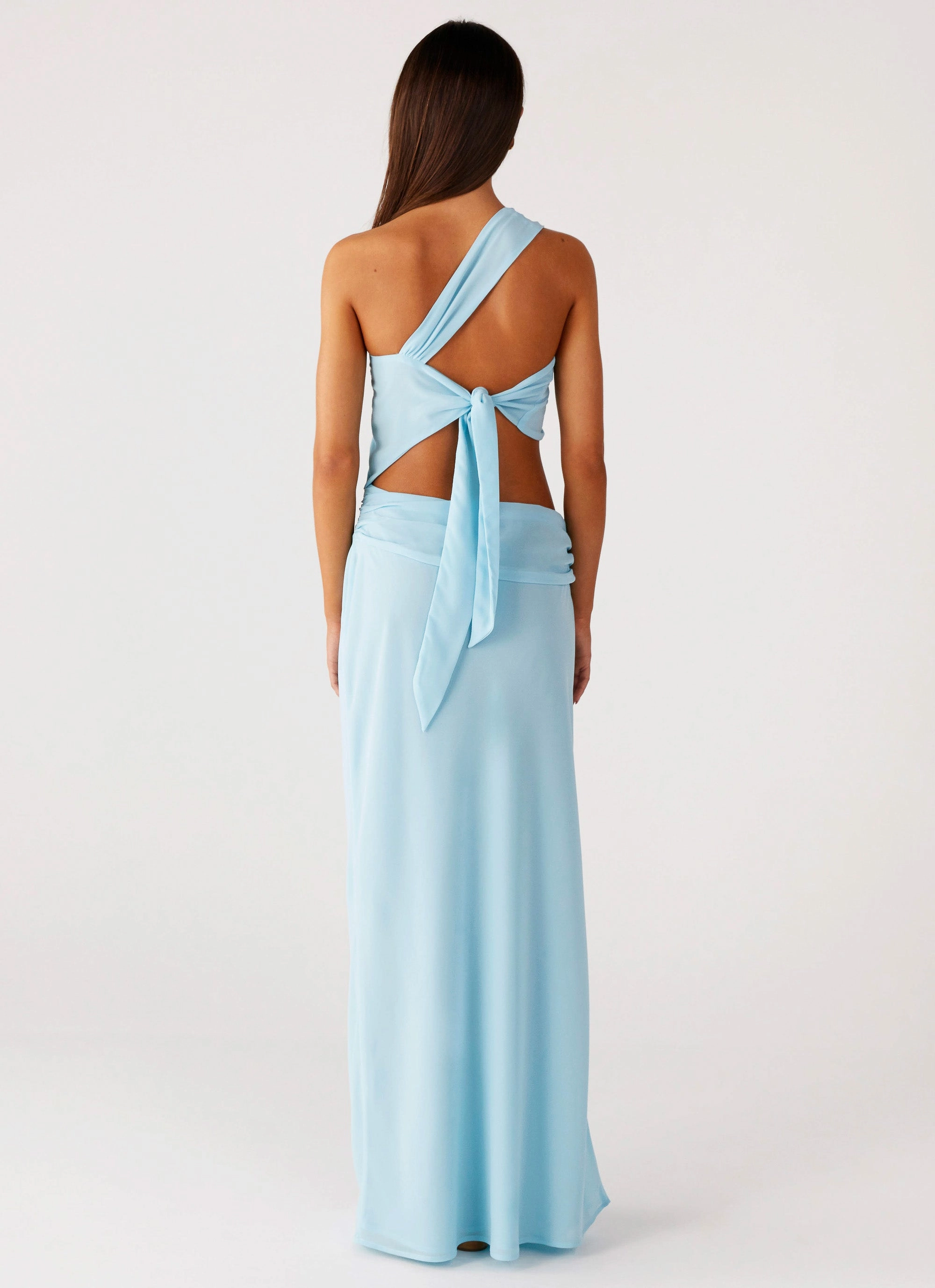 Balanced Light Festival-Ready Cindelle One Shoulder Maxi Dress - Turquoise