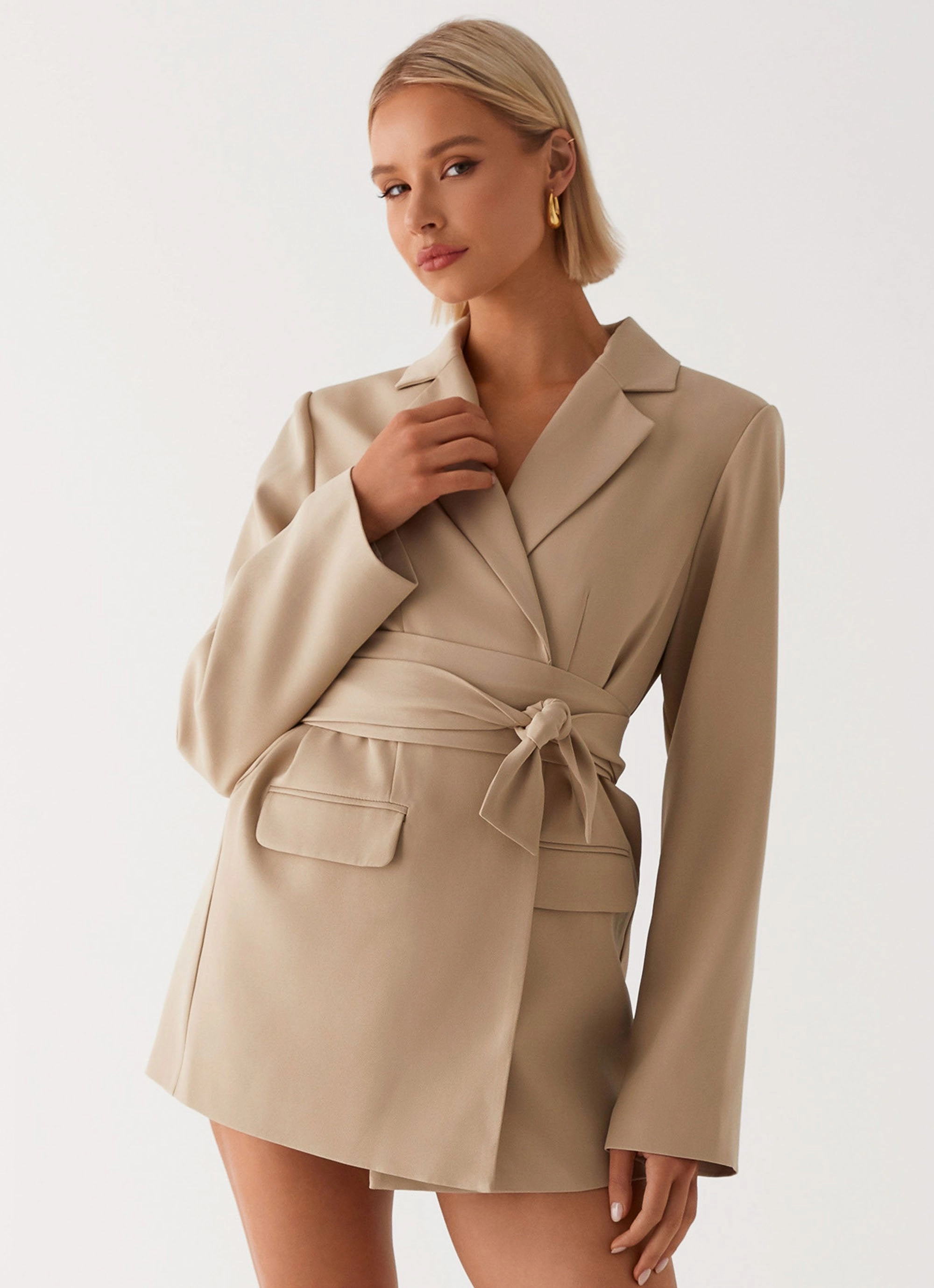 Comfort and Elegance Clara Blazer Dress - Brown