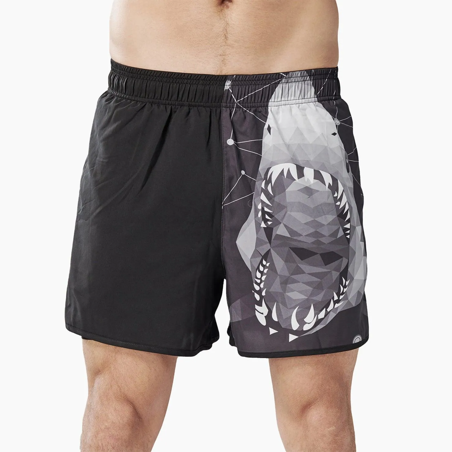 Classic UPF50  Mens 2 in 1 Compression Shorts - Shark Style