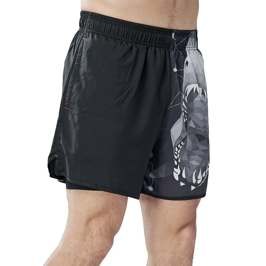 Classic UPF50  Mens 2 in 1 Compression Shorts - Shark Style