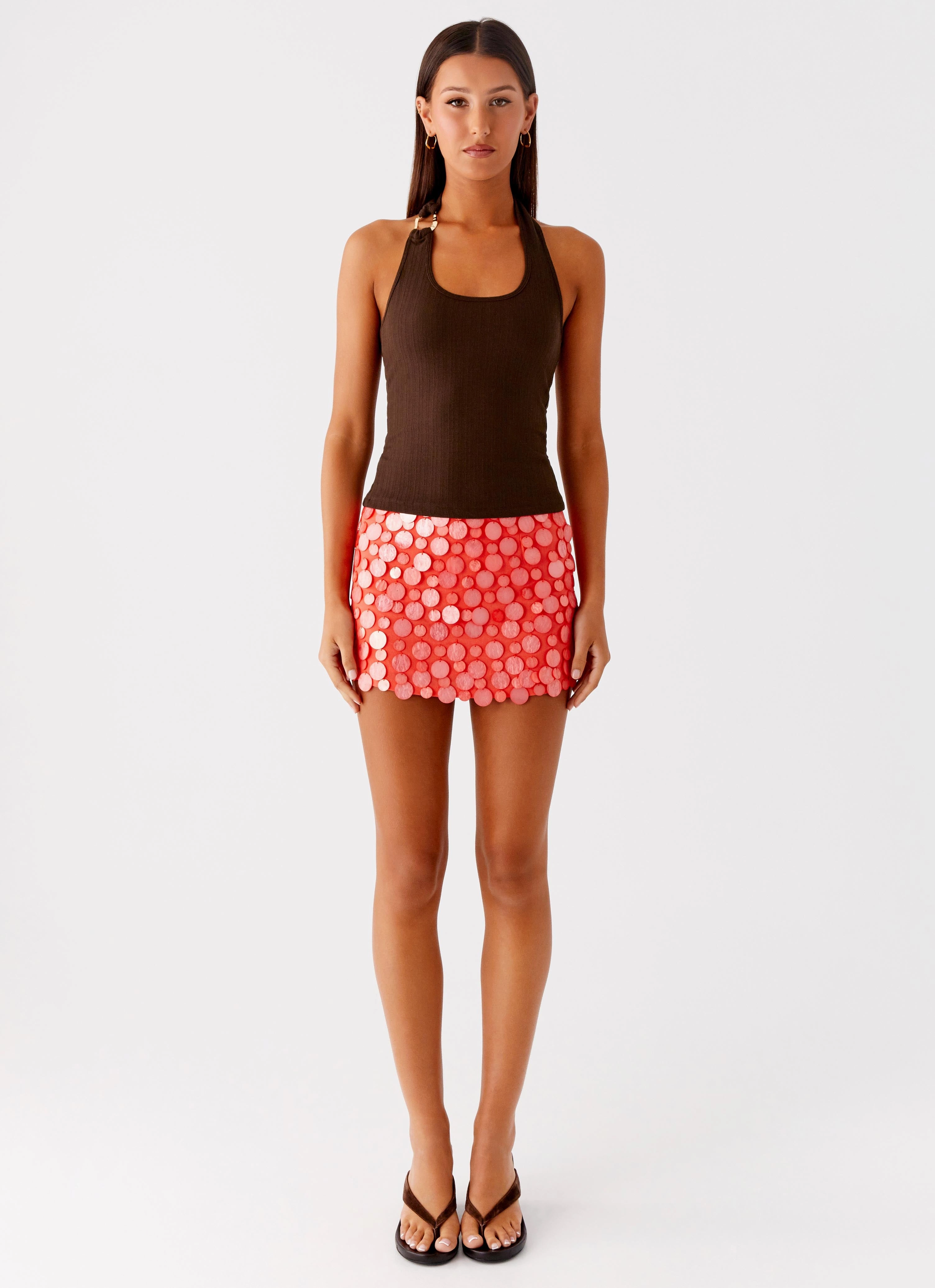 Nera Halter Top - Chocolate Active Wear