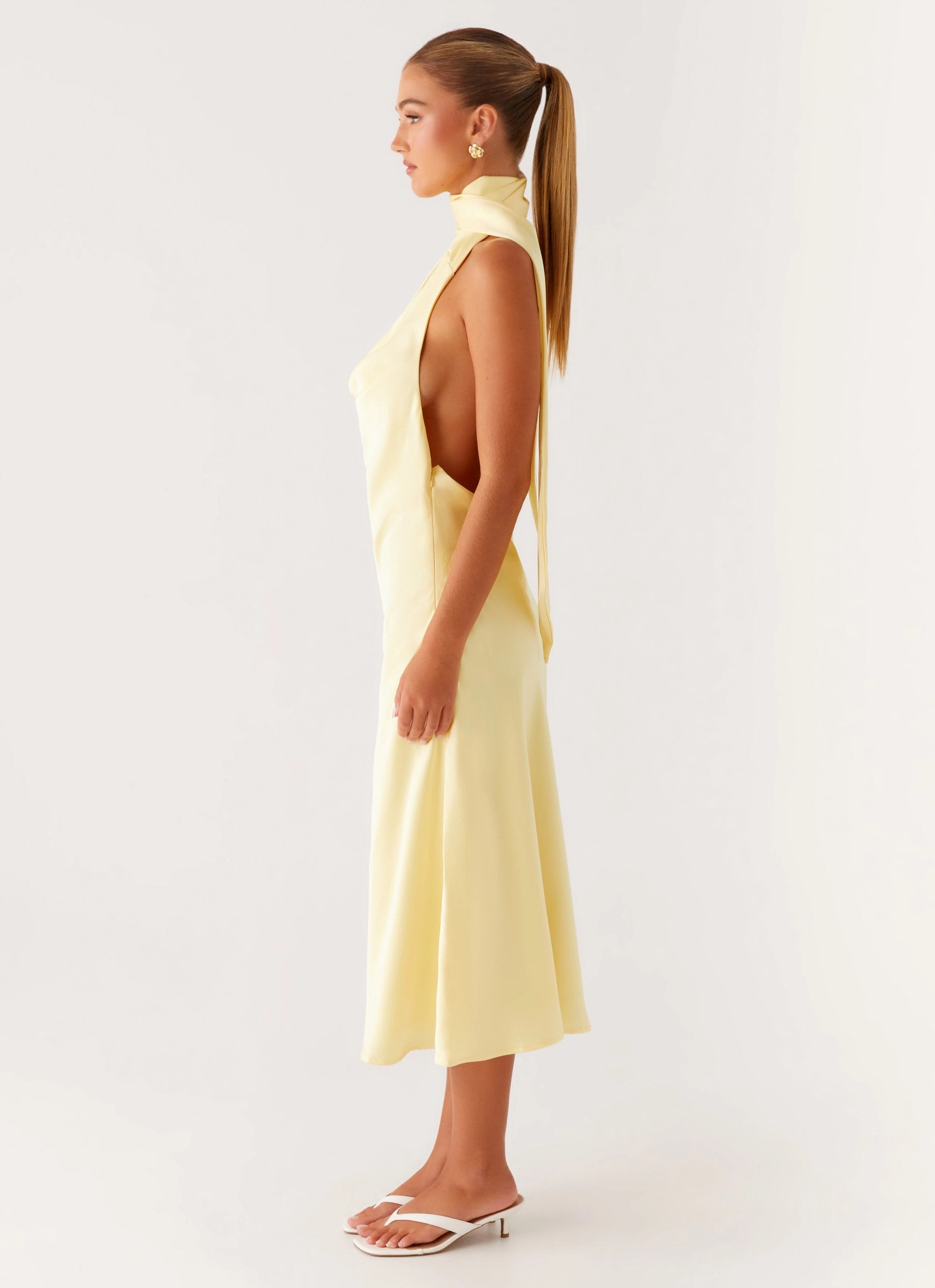 Elegant Flow Sonny Midi Dress - Yellow