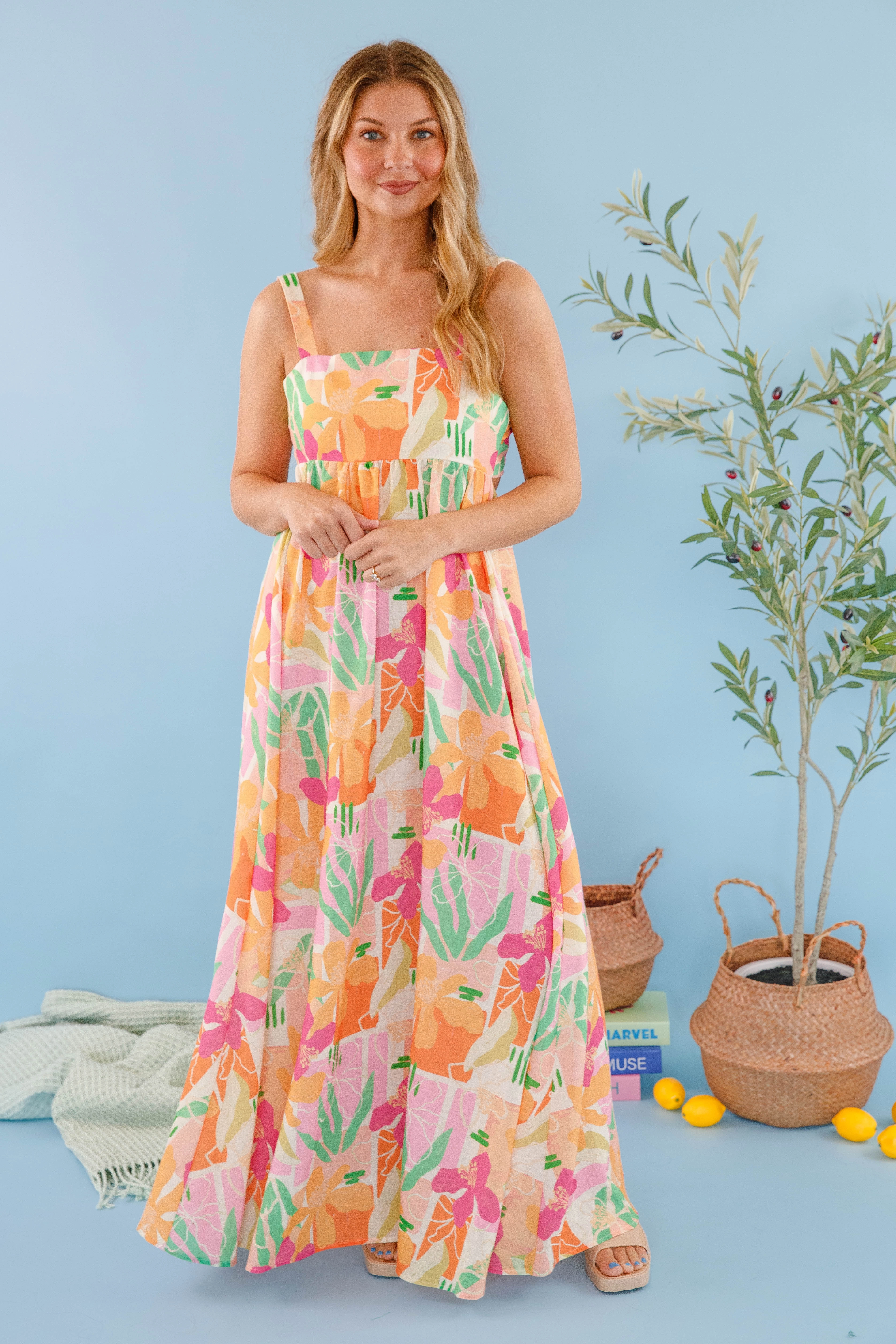 Perfect Style Wear Belted-Style Summer Focus Maxi Dress