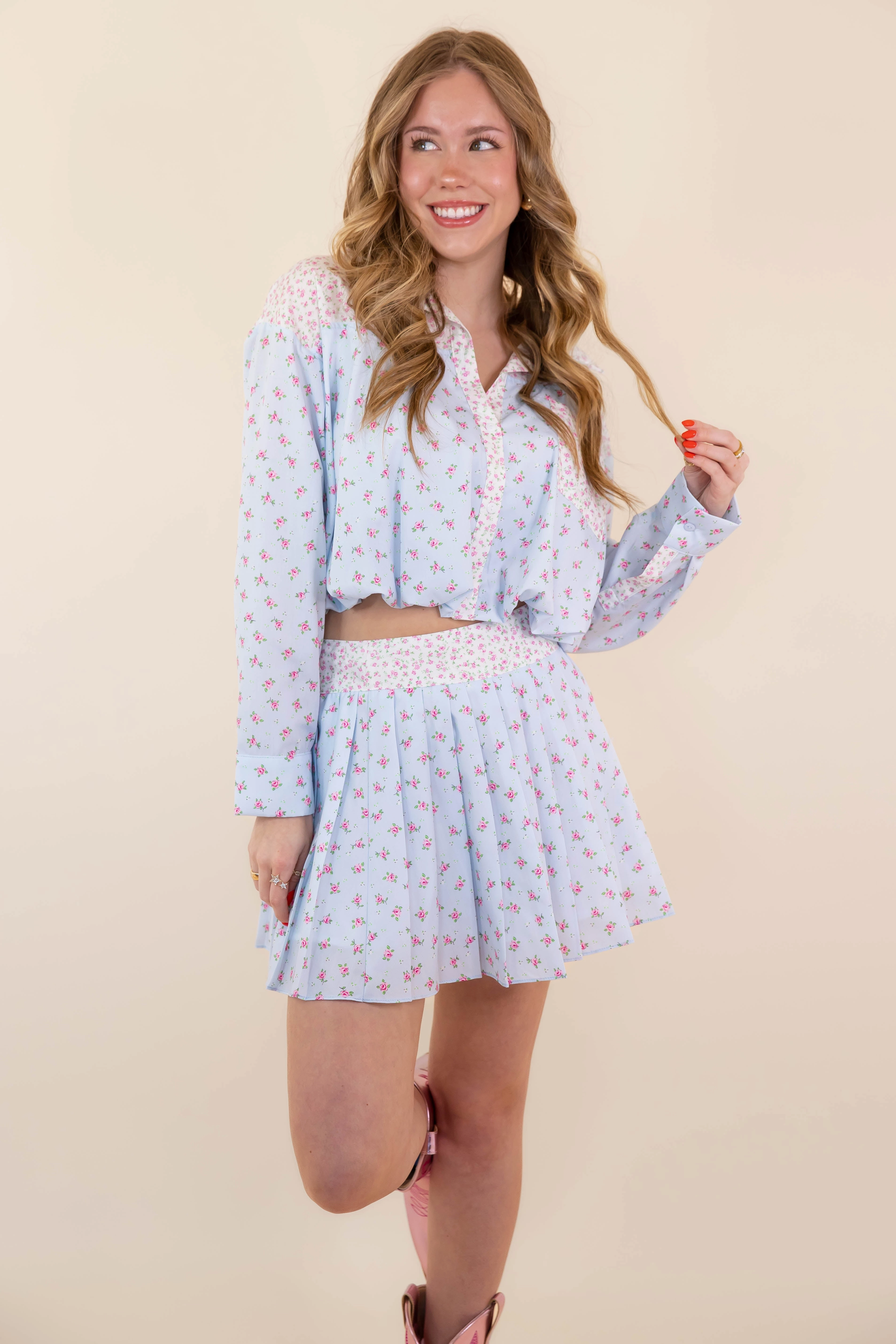 Wrinkle-Resistant Moisture control Your Best Days Pleated Mini Skirt