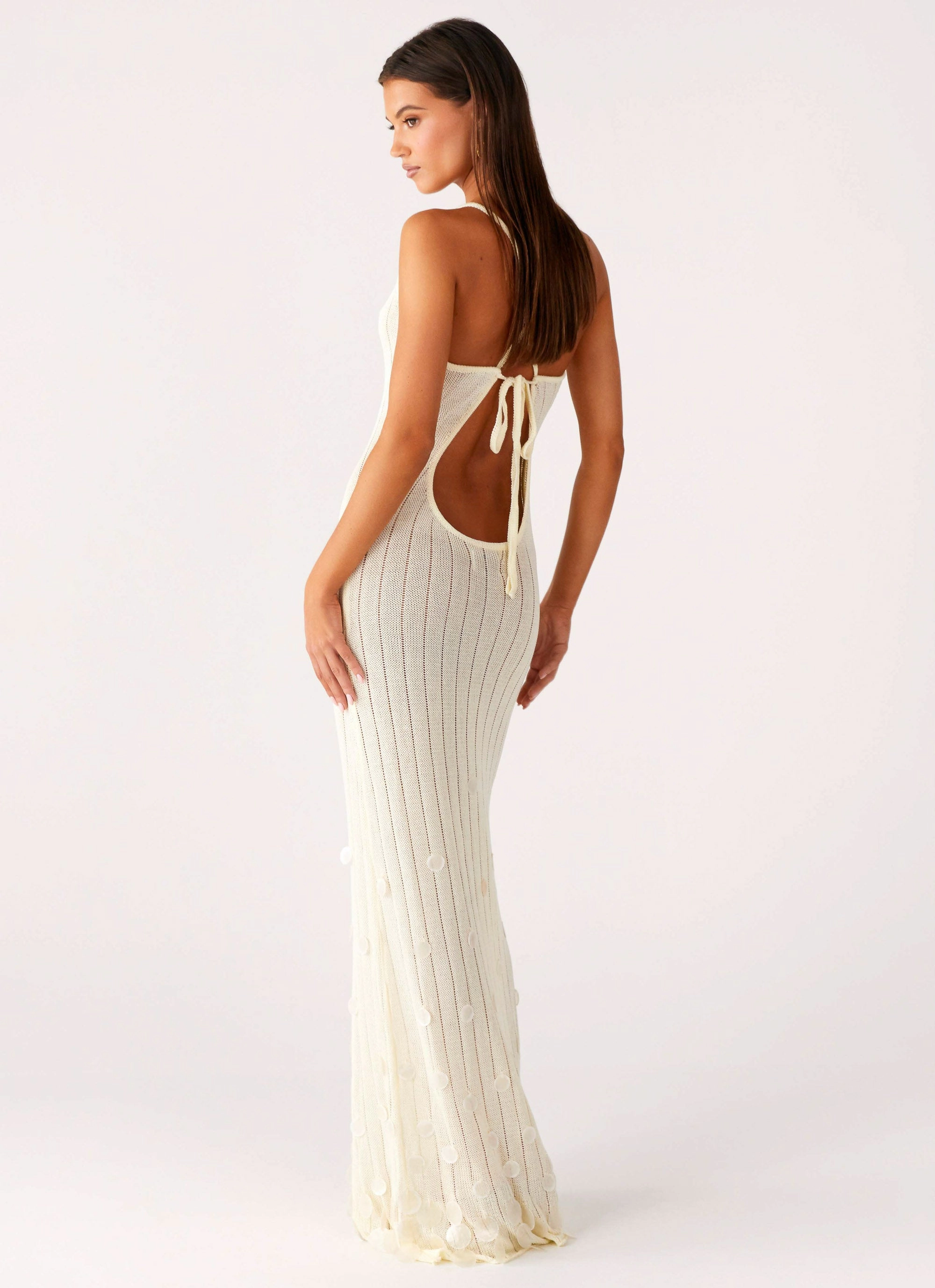 summer look Siren Song Crochet Maxi Dress - Ivory