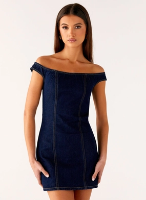 Stylish Fit Bonnie Denim Mini Dress - Indigo
