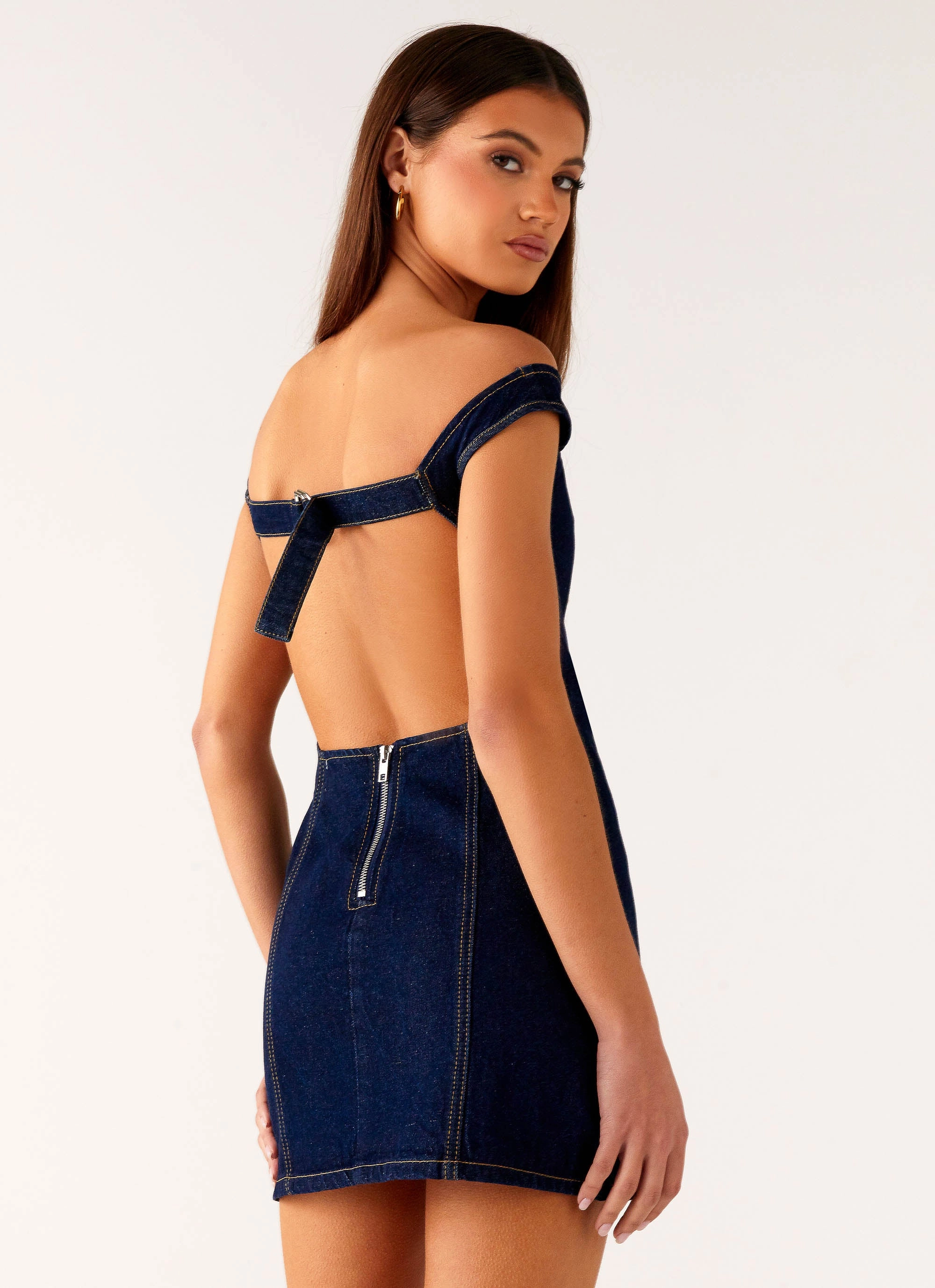 Bonnie Denim Mini Dress - Indigo Morning Wear