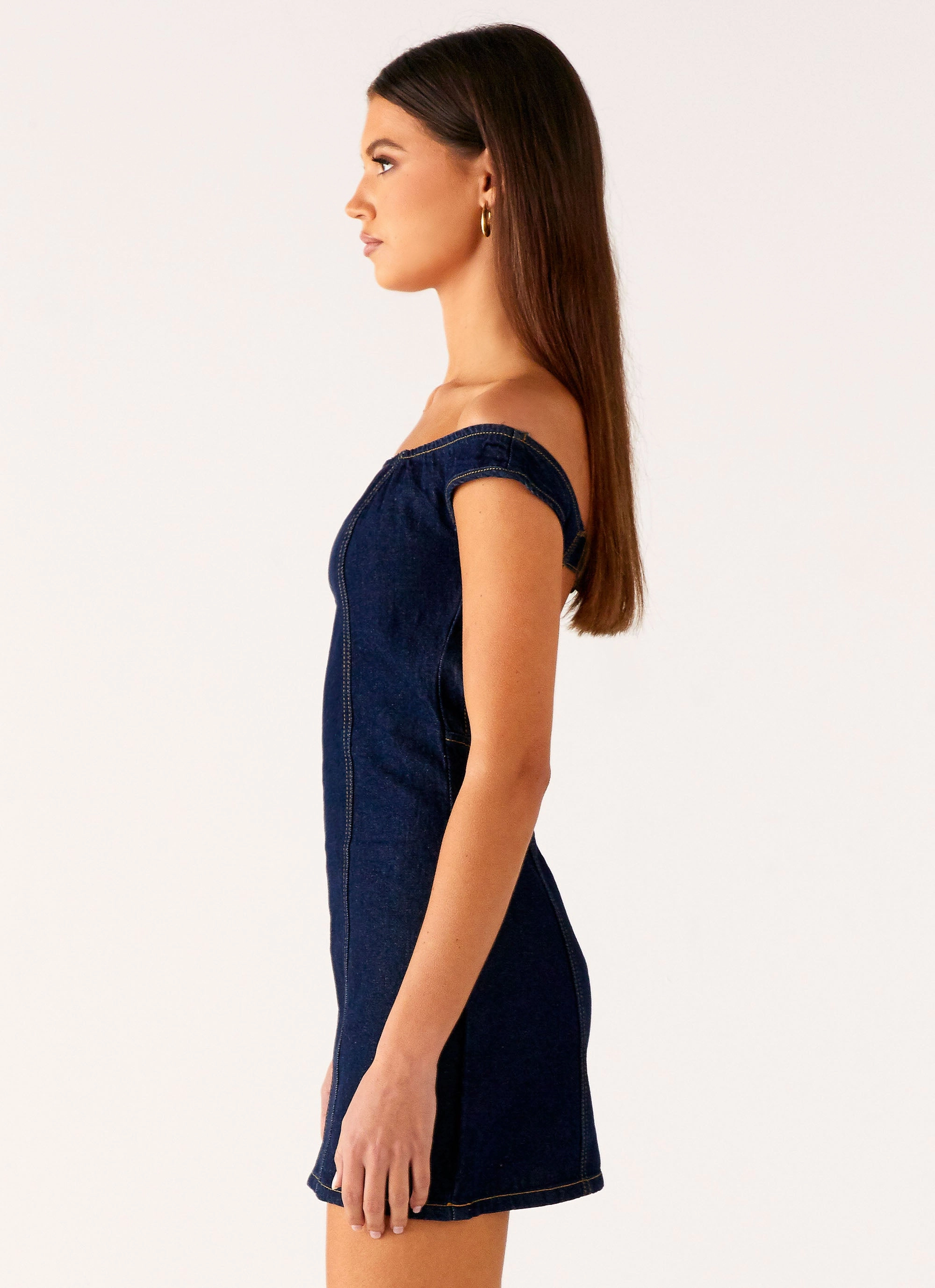 Bonnie Denim Mini Dress - Indigo Breathable wear Smooth Flow