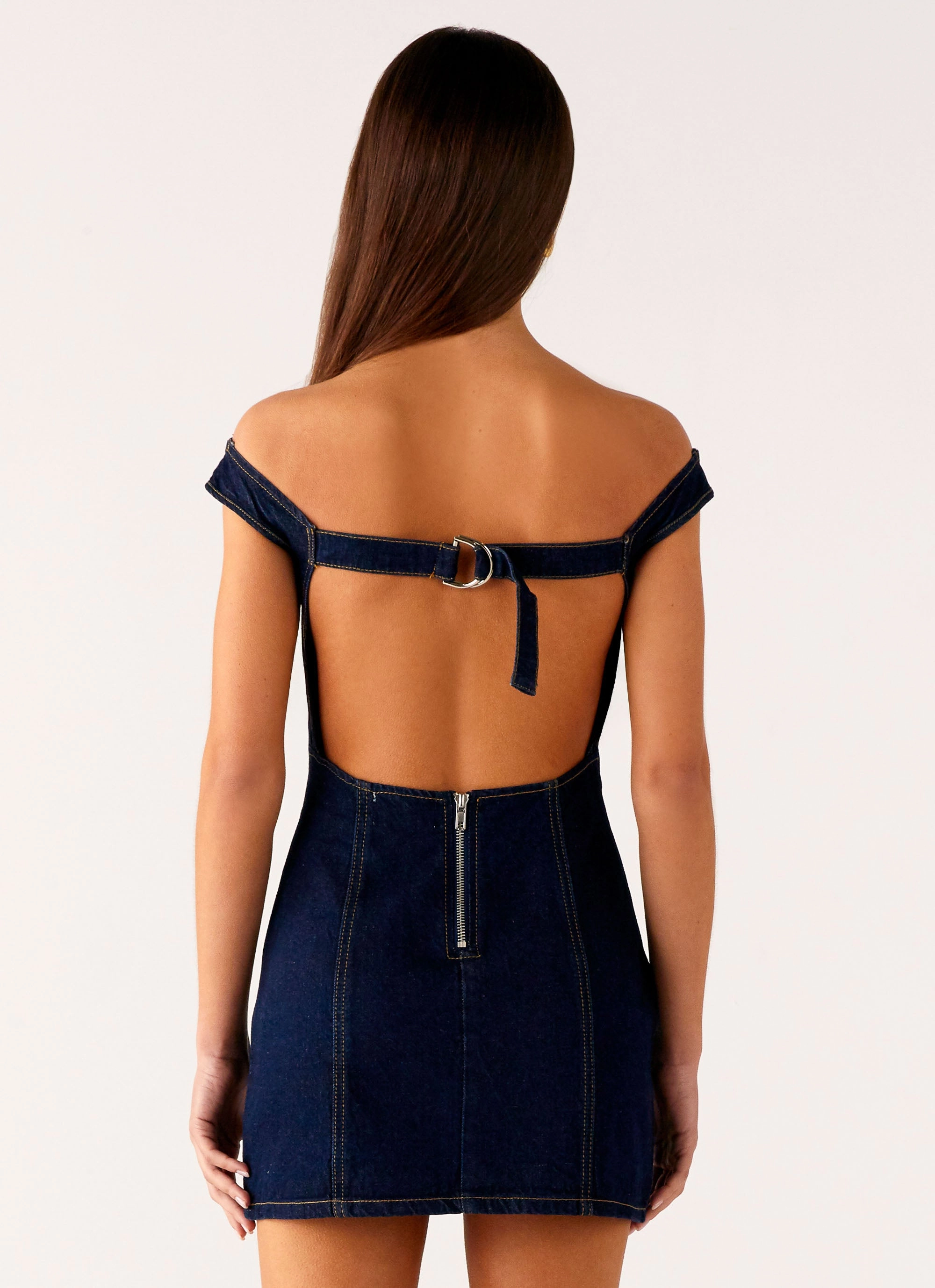 Casual Chic Bonnie Denim Mini Dress - Indigo