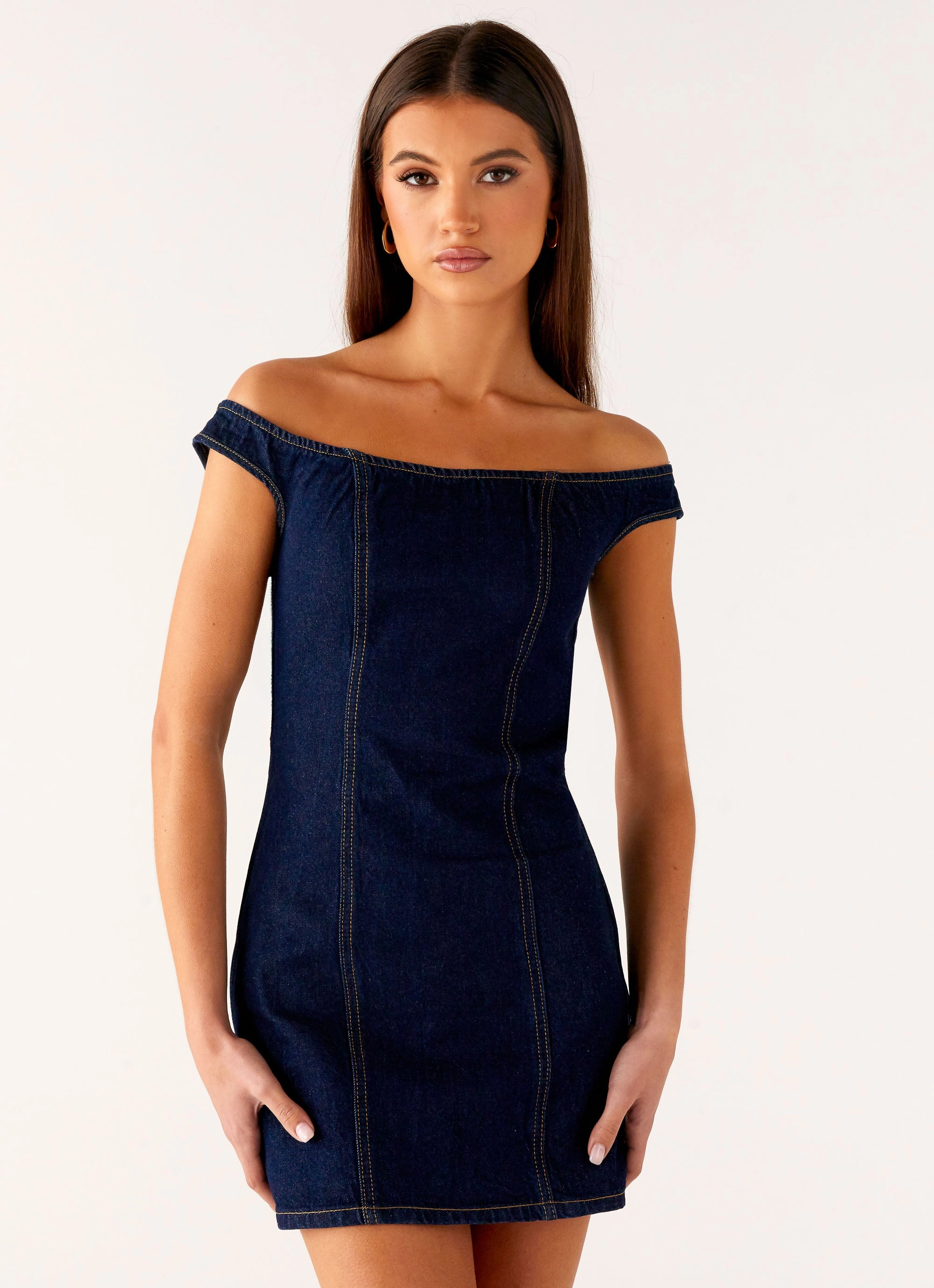 Stylish Fit Bonnie Denim Mini Dress - Indigo