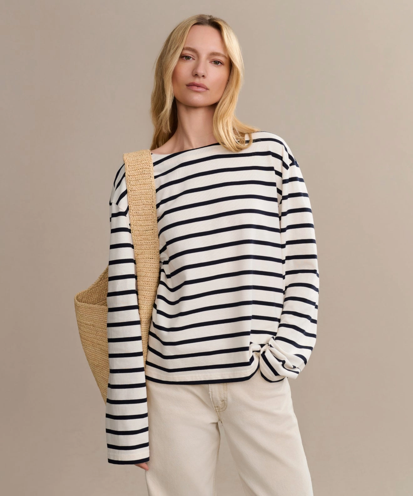 BrushedInnerLining BondedShoulderTaping Claude Long-Sleeve Tee