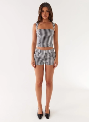 Clayton Top - Black Gingham Relaxed Look Relaxed Sweatshirt
