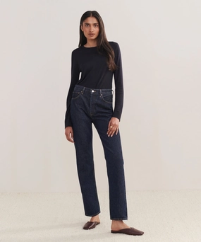 Stretch waistband 90's Pinch Waist Long Jean