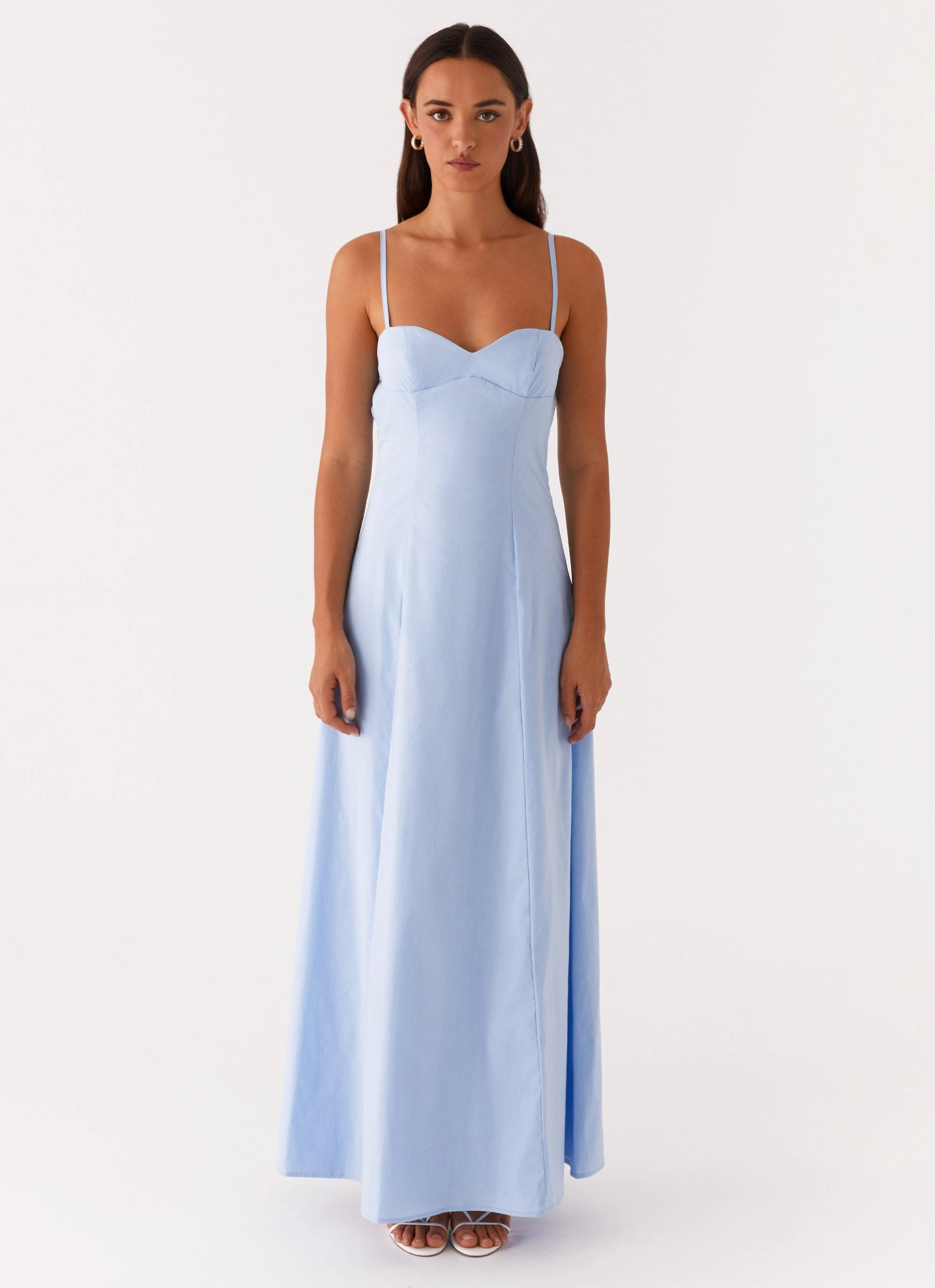 Flattering Look Clear As Day Maxi Dress - Blue
