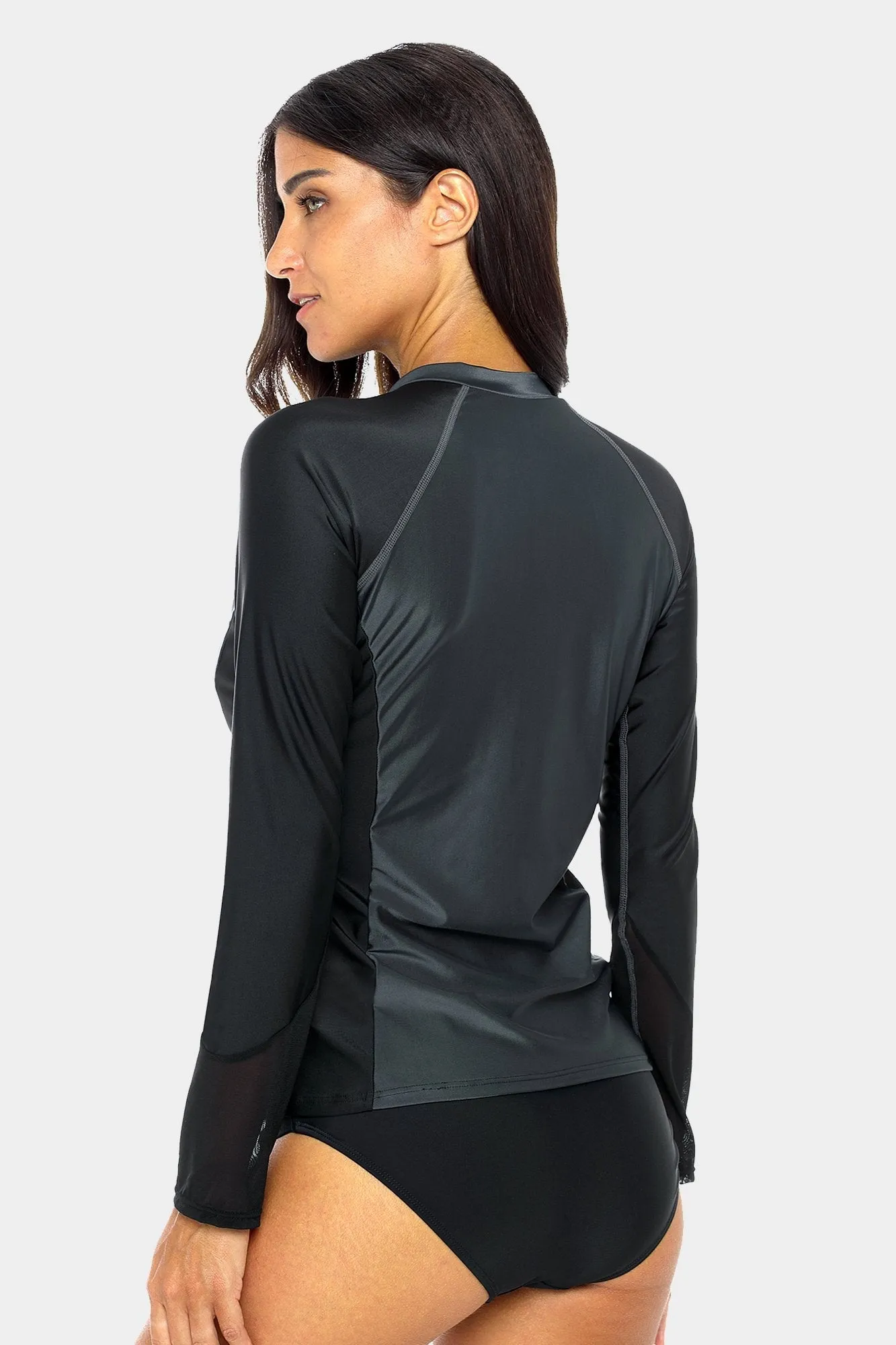 Clearance | Women's Sleek Quarter Zip Long Sleeve UPF 50  Rash Guard