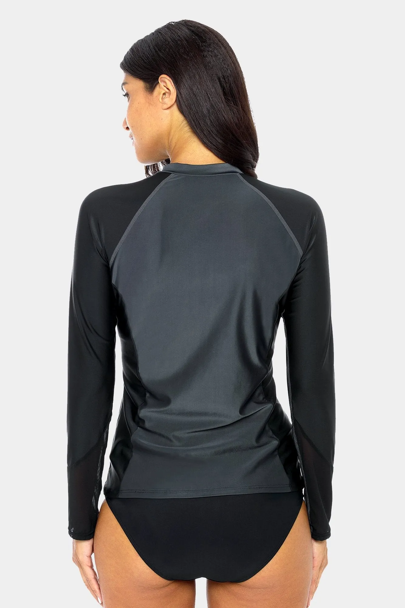 Clearance | Women's Sleek Quarter Zip Long Sleeve UPF 50  Rash Guard