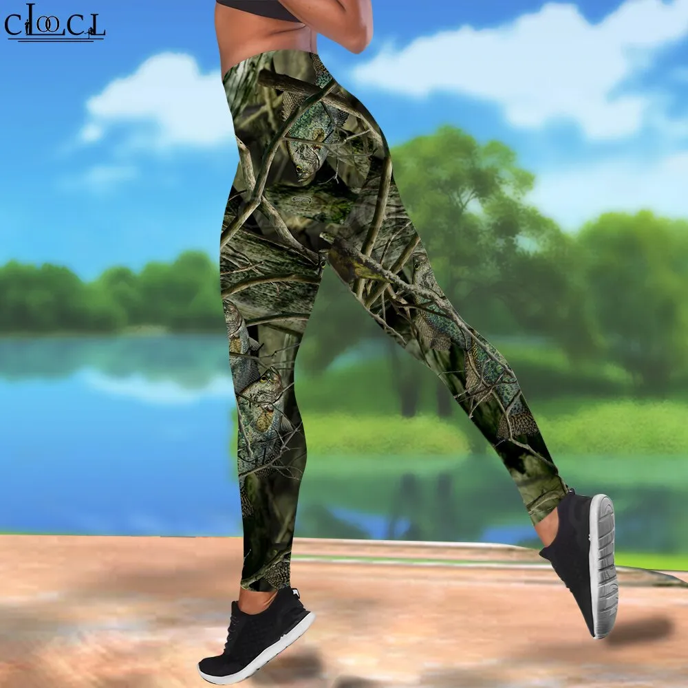 CLOOCL Women Leggings Camouflage Hunting Printed High Waist Elasticity