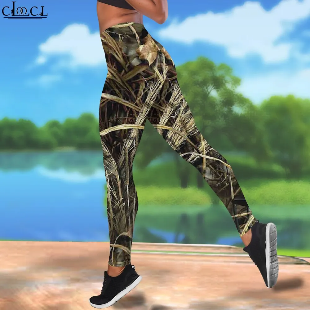 CLOOCL Women Leggings Camouflage Hunting Printed High Waist Elasticity