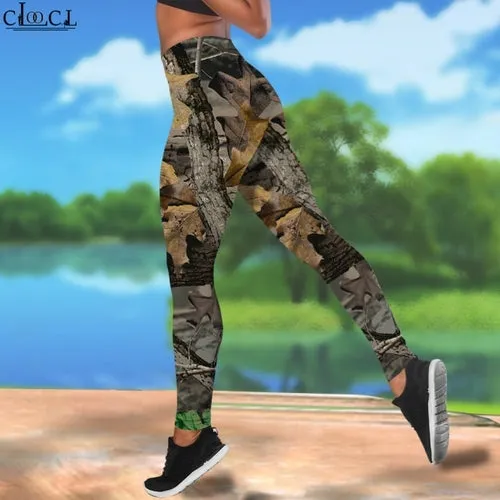 CLOOCL Women Leggings Camouflage Hunting Printed High Waist Elasticity