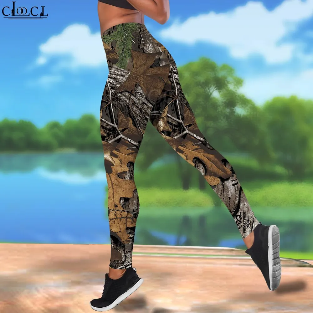CLOOCL Women Leggings Camouflage Hunting Printed High Waist Elasticity