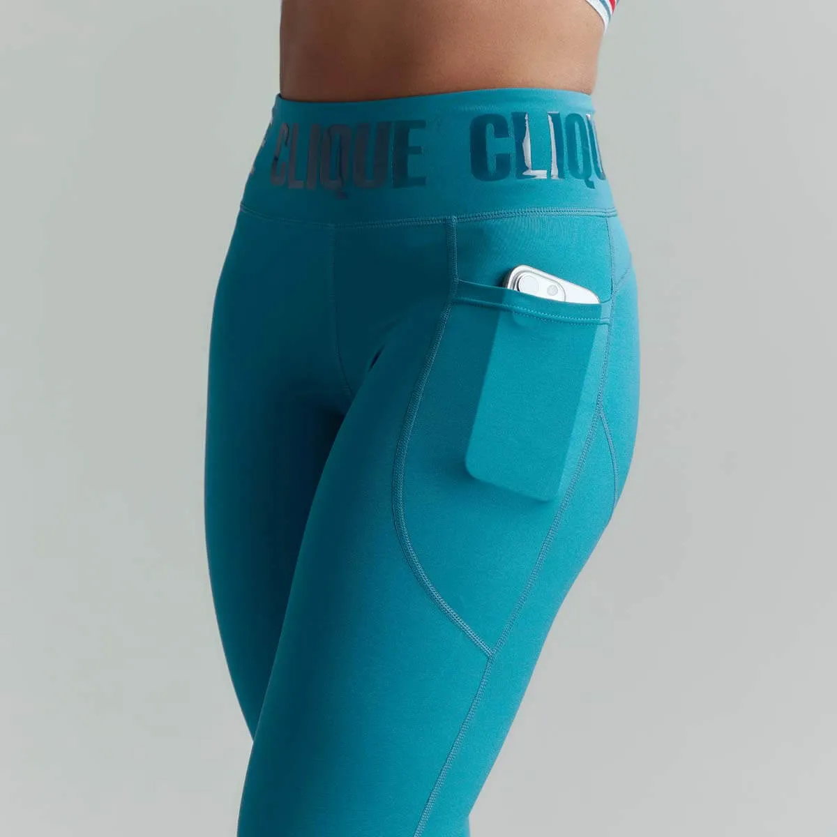 CLQ Tall Power Compression Tights - Teal