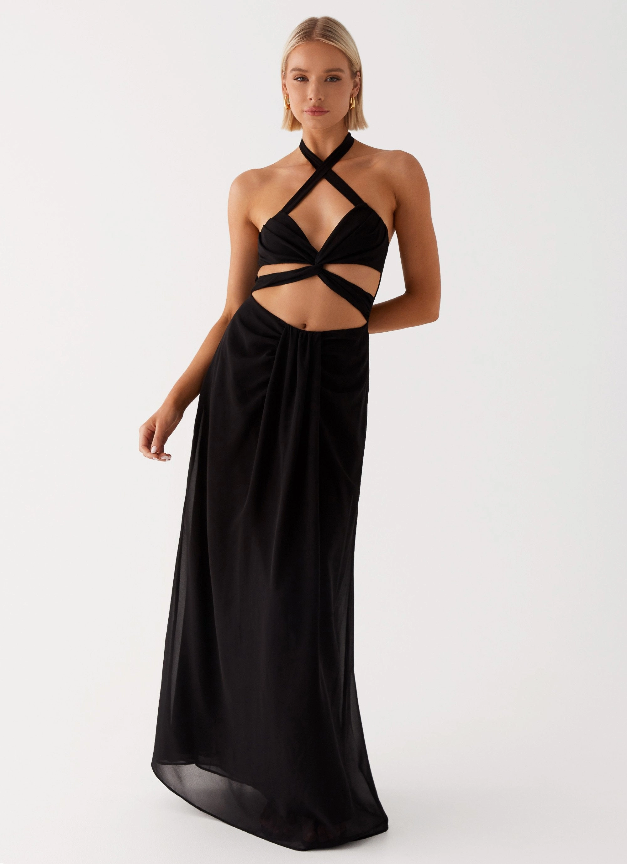 Easy Lovely Transitional-Wear Lady Marmalade Maxi Dress - Black