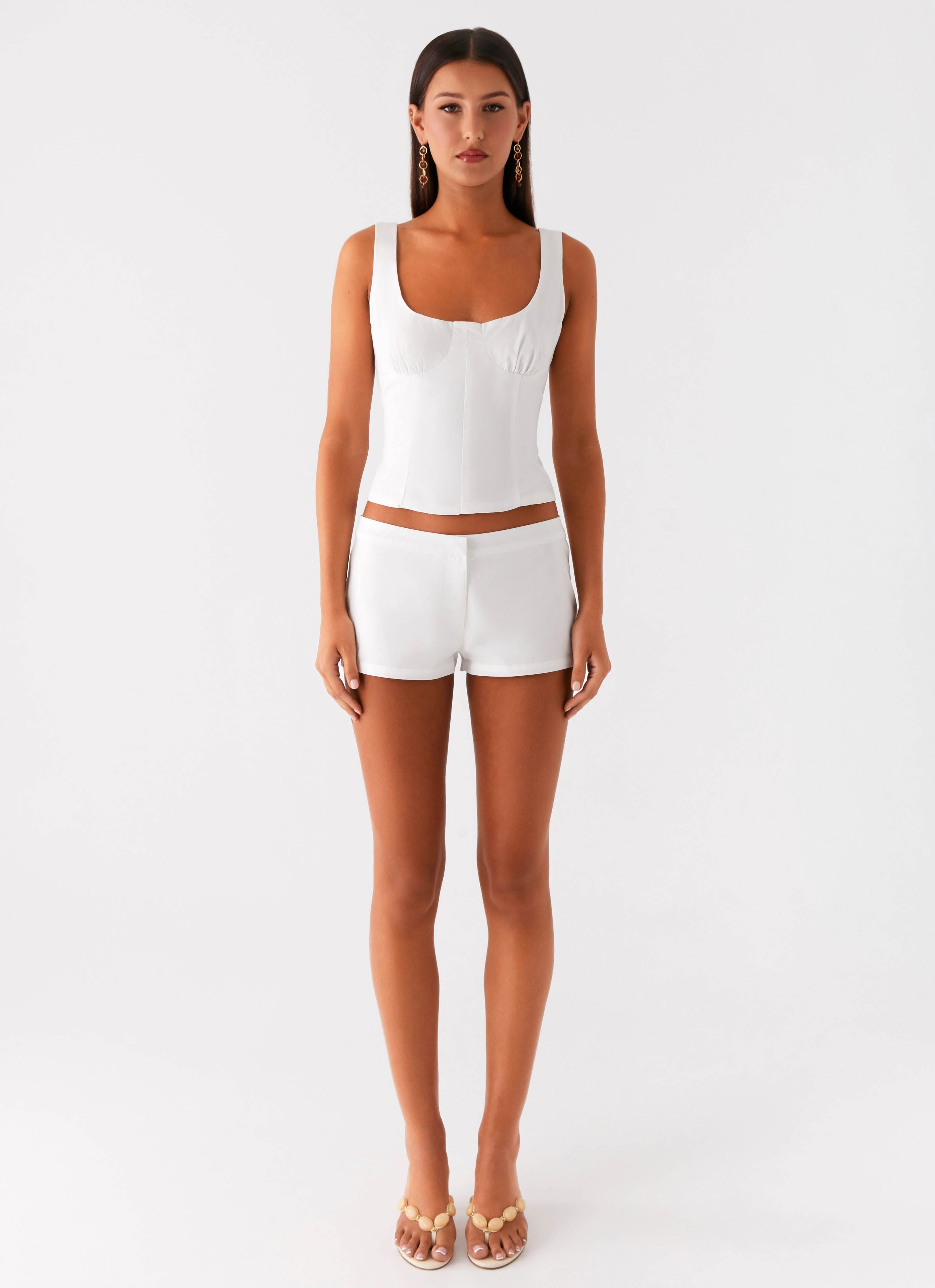 Breath Fit Coastline Mini Shorts - White