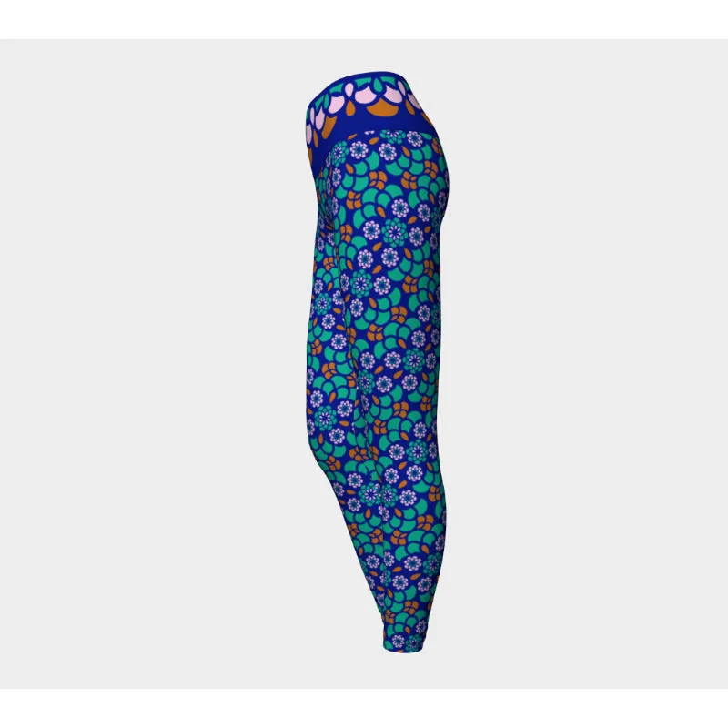 Cobalt Zinnia Oasis Leggings
