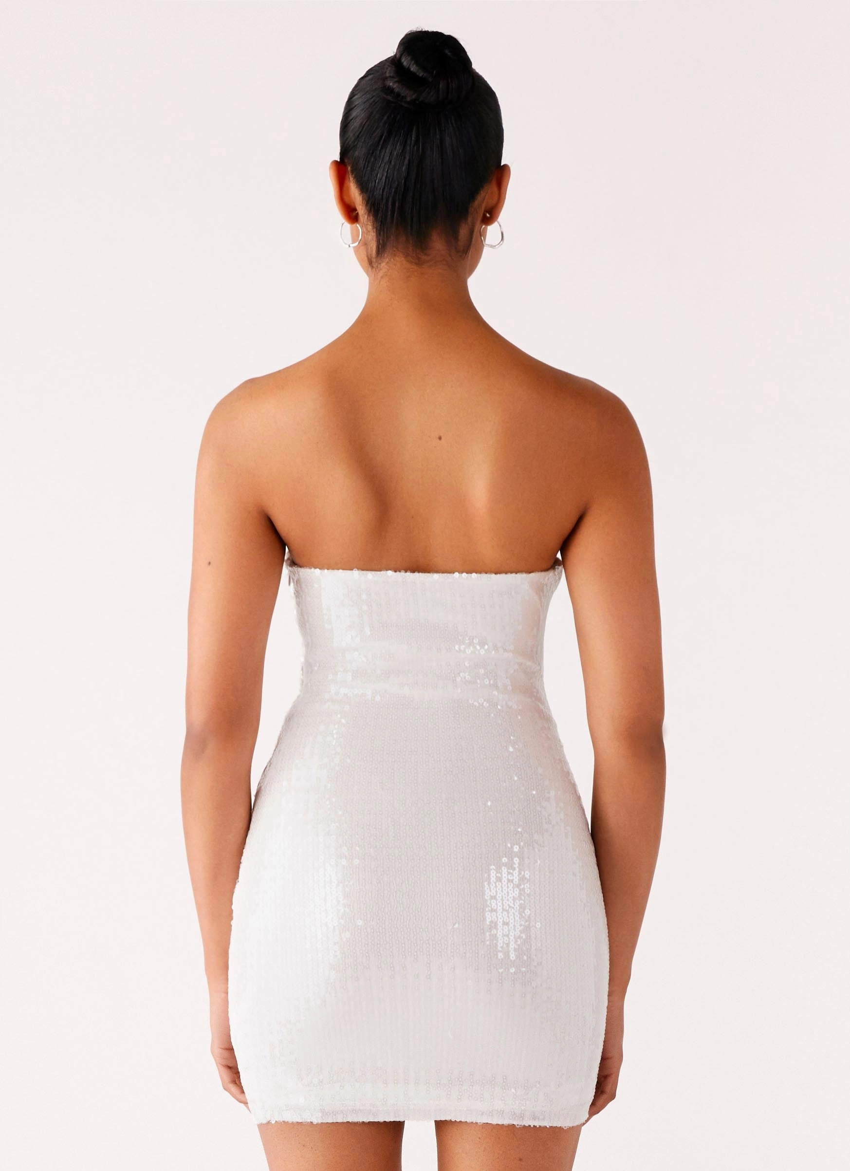 Clyra Sequin Mini Dress - Ivory Style Base