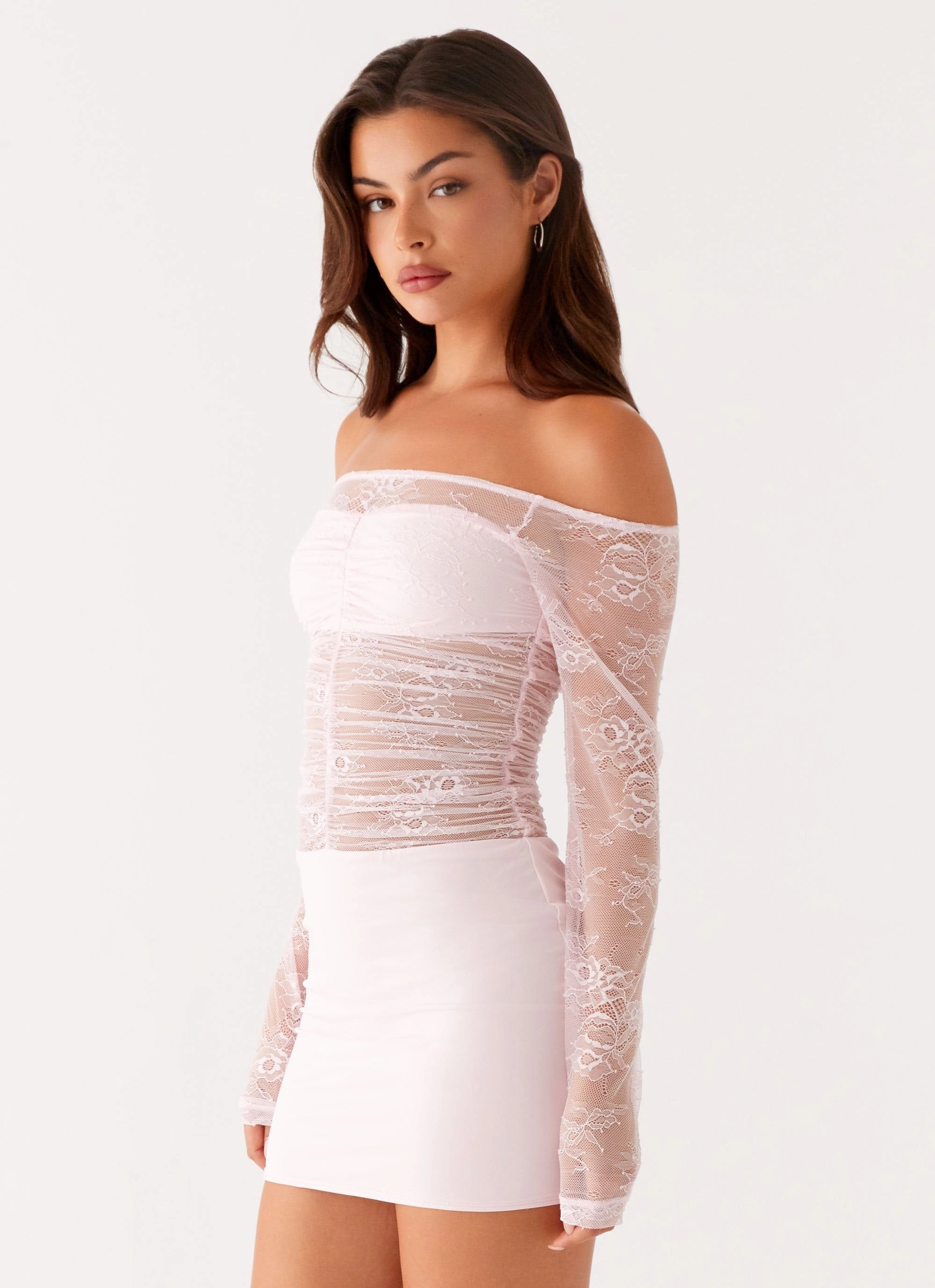 Perfectly Styled Collide Lace Mini Dress - Pink