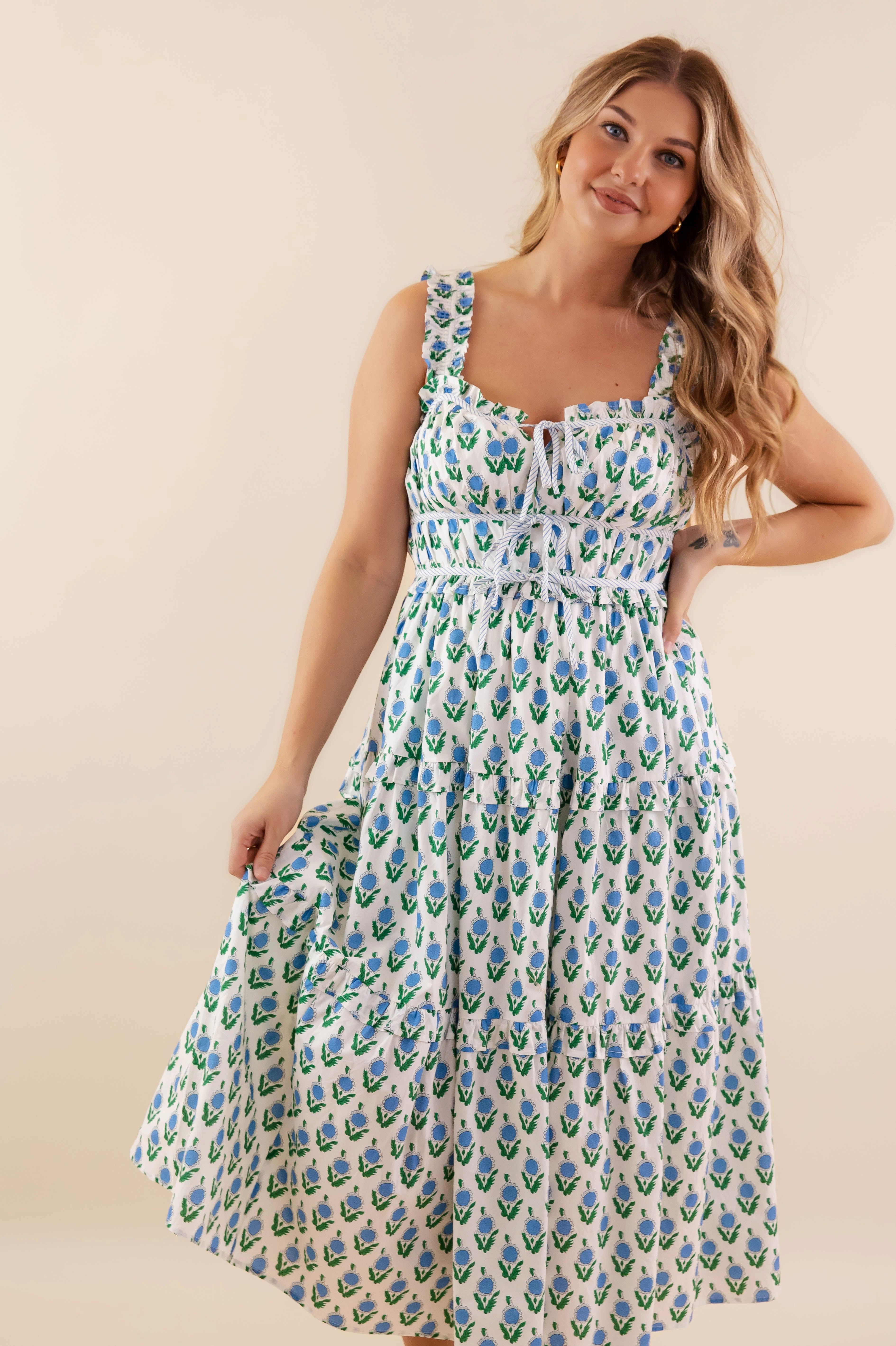 Understated Elegance Owe It To You Midi Dress-Blue