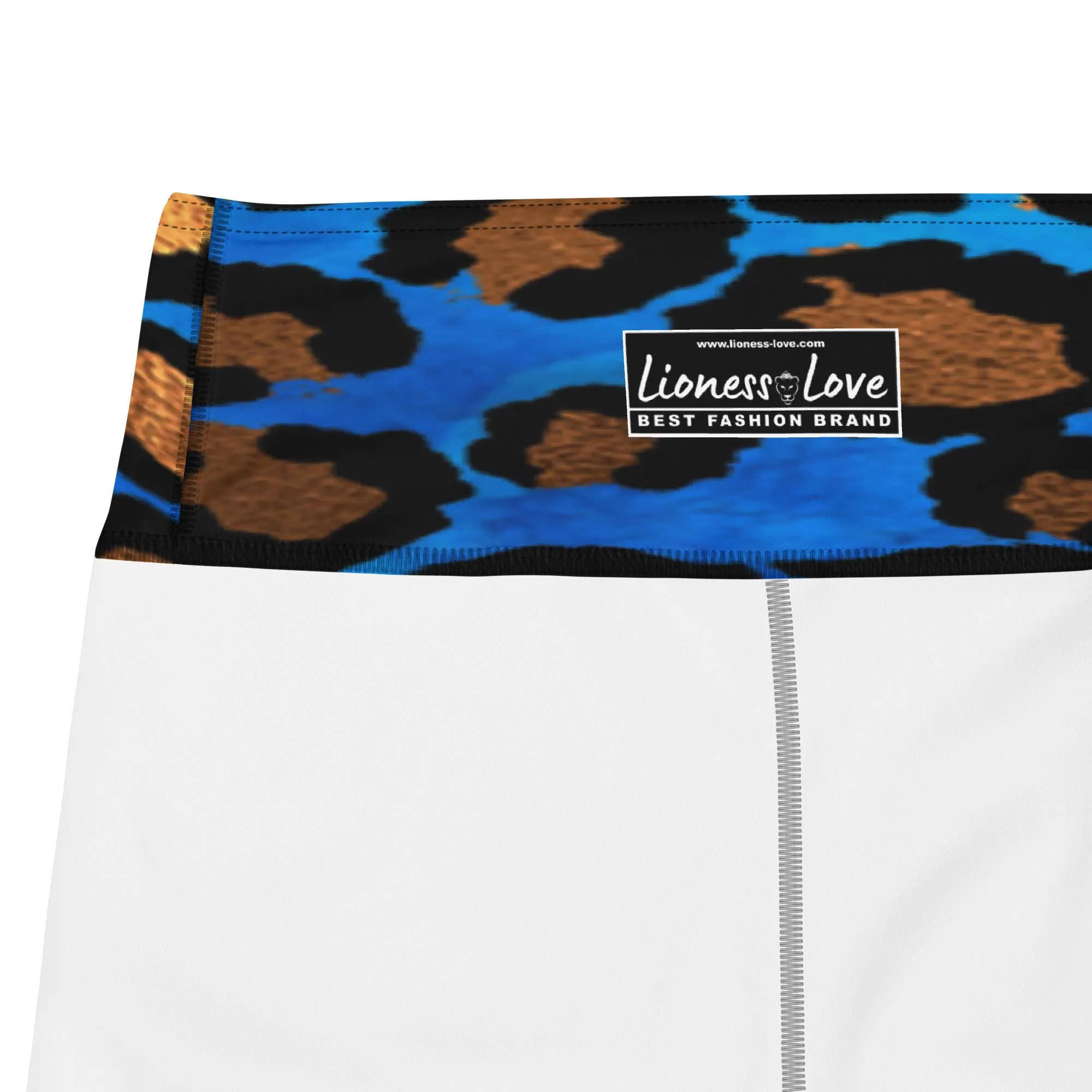 Colorful Animal Print Yoga Capri Leggings Fitness Capri Leggings, lioness-love