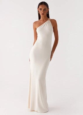 Infinity Maxi Dress - Ivory Side-Zip