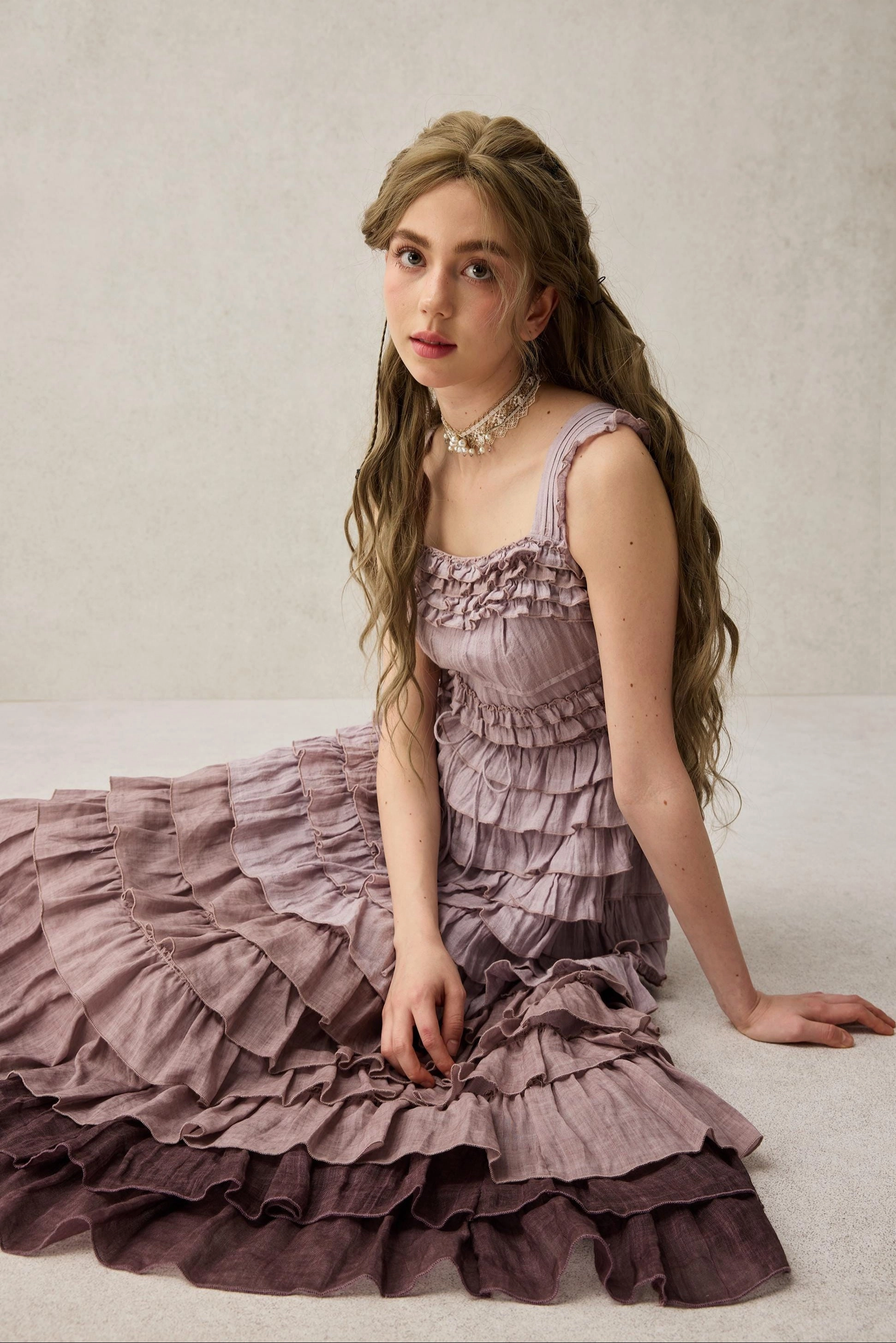 Wear Resistant Fabric Timeless Appeal Petals 22 | Dreamy gradient Linen Dress