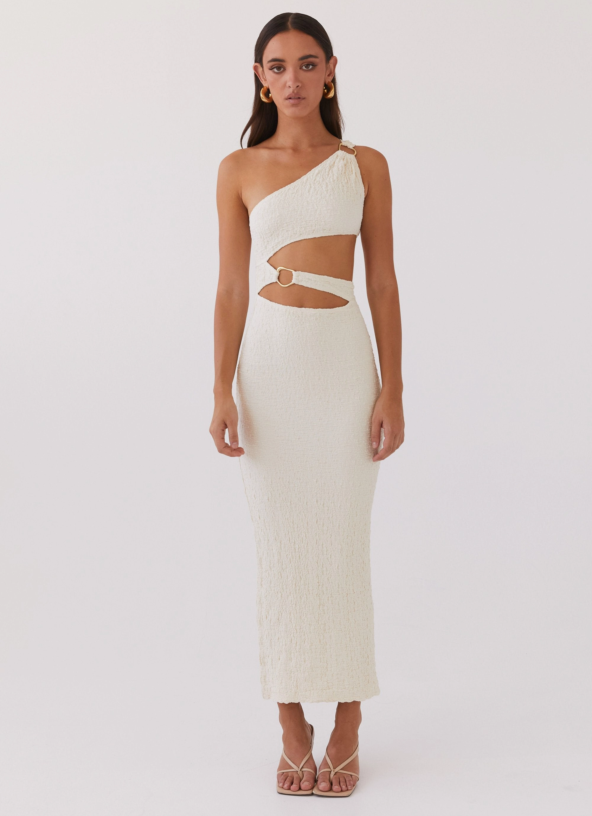 North Haven Maxi Dress - Ivory Wave Empire Waist