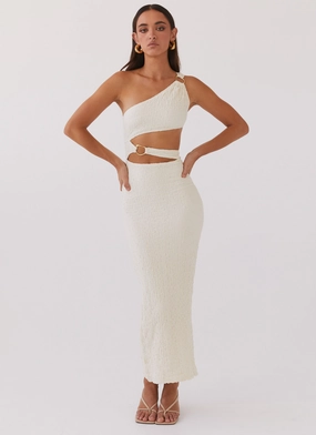 North Haven Maxi Dress - Ivory Wave Saturated Hue Easy Wrap