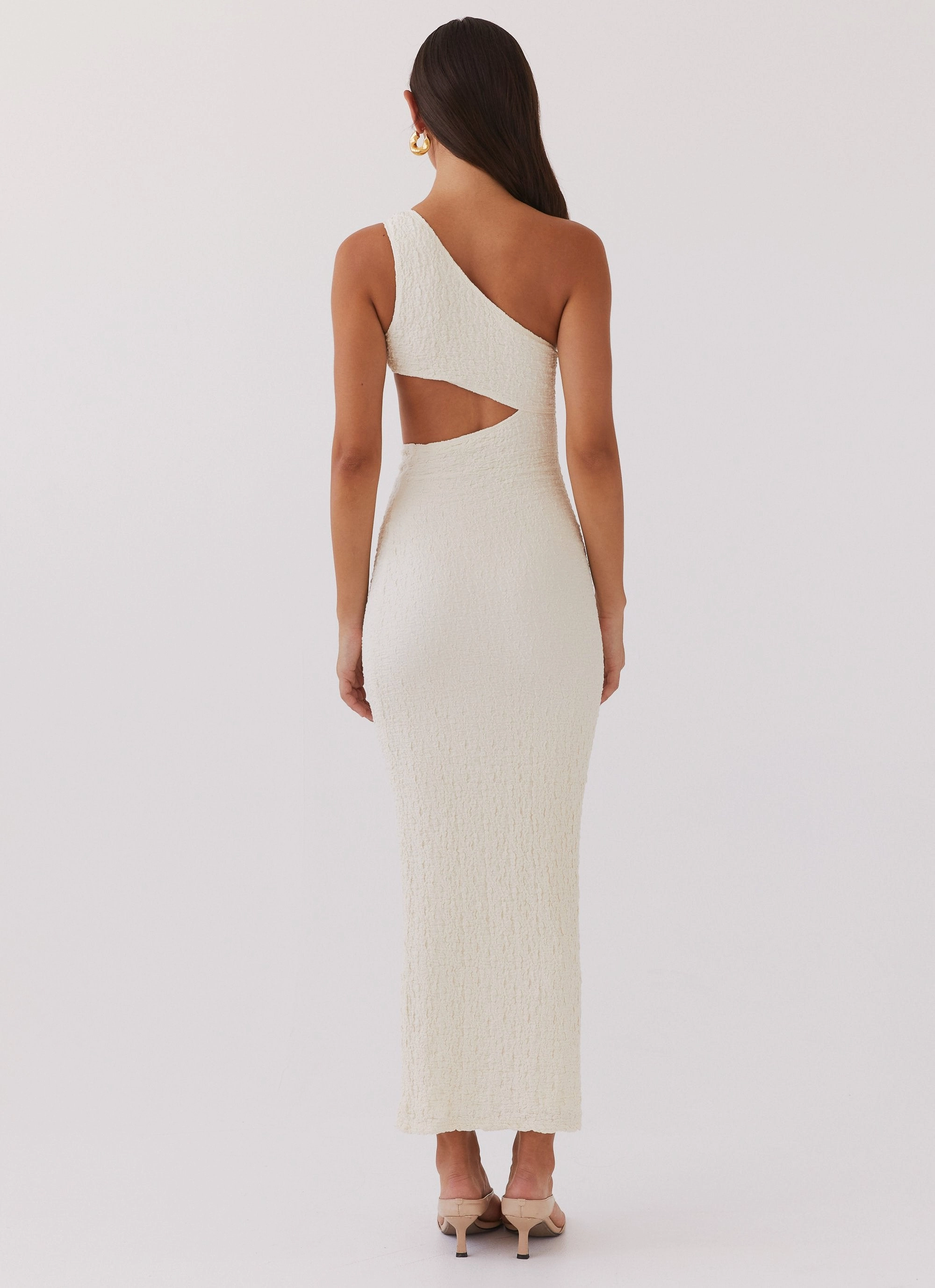 North Haven Maxi Dress - Ivory Wave Fine Texture