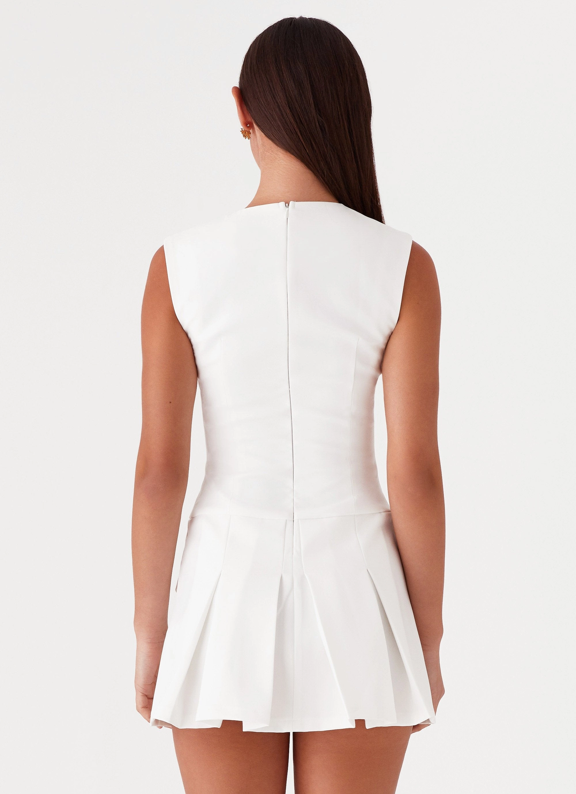 Cassia Mini Dress - White Multipurpose Coffee Break