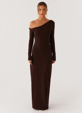 Jordana Twist Maxi Dress - Brown Fresh Glow