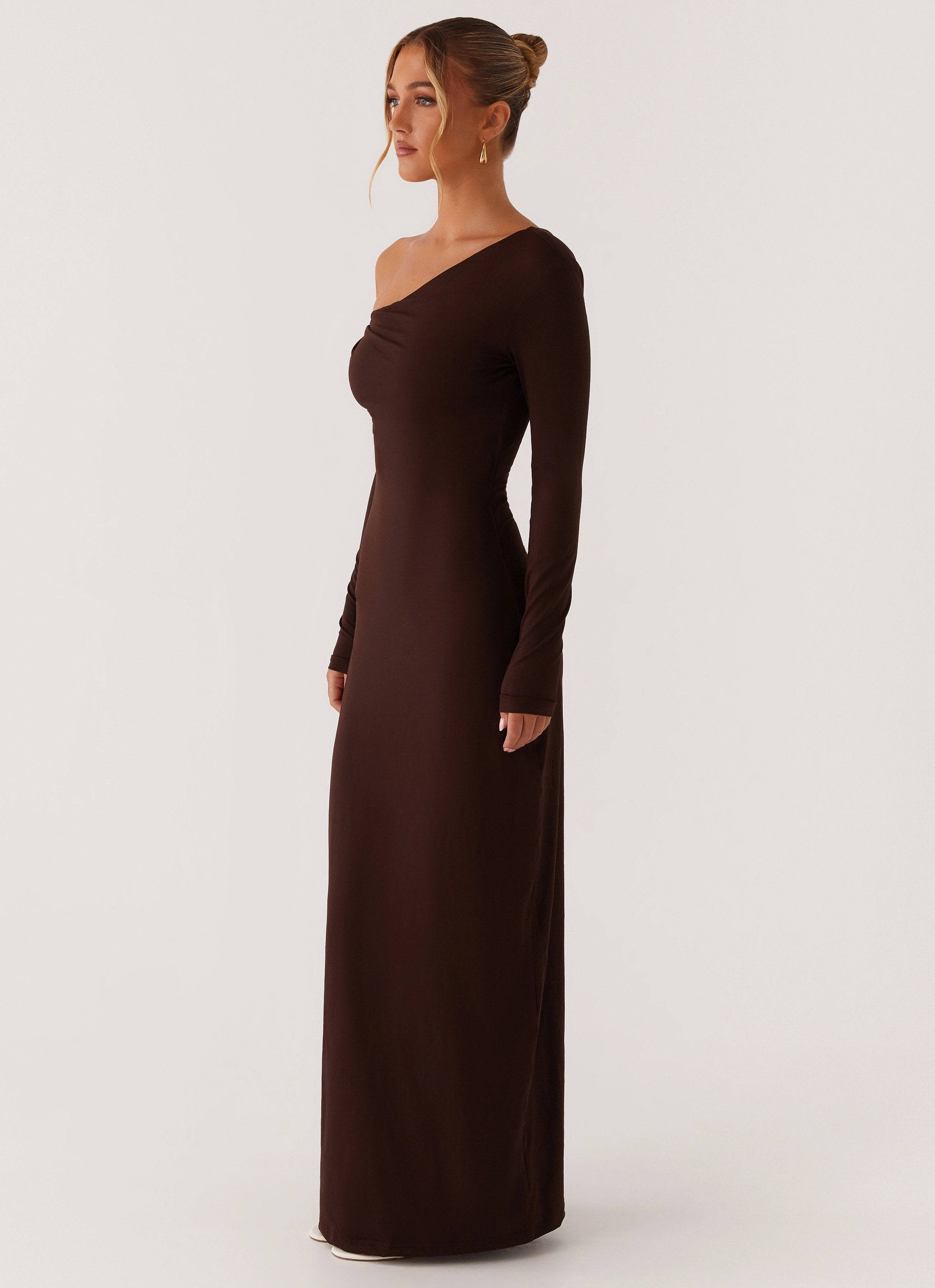 Jordana Twist Maxi Dress - Brown Pocket-Detail City-Style
