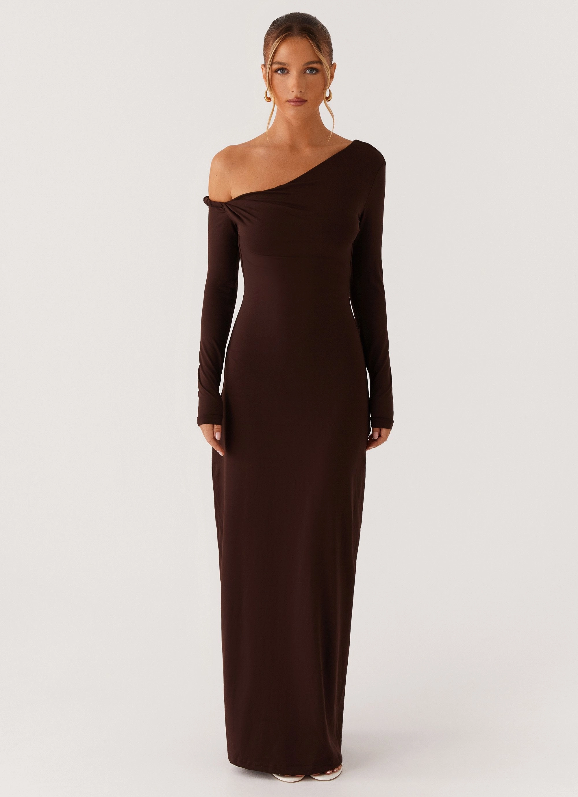 Jordana Twist Maxi Dress - Brown Fresh Glow