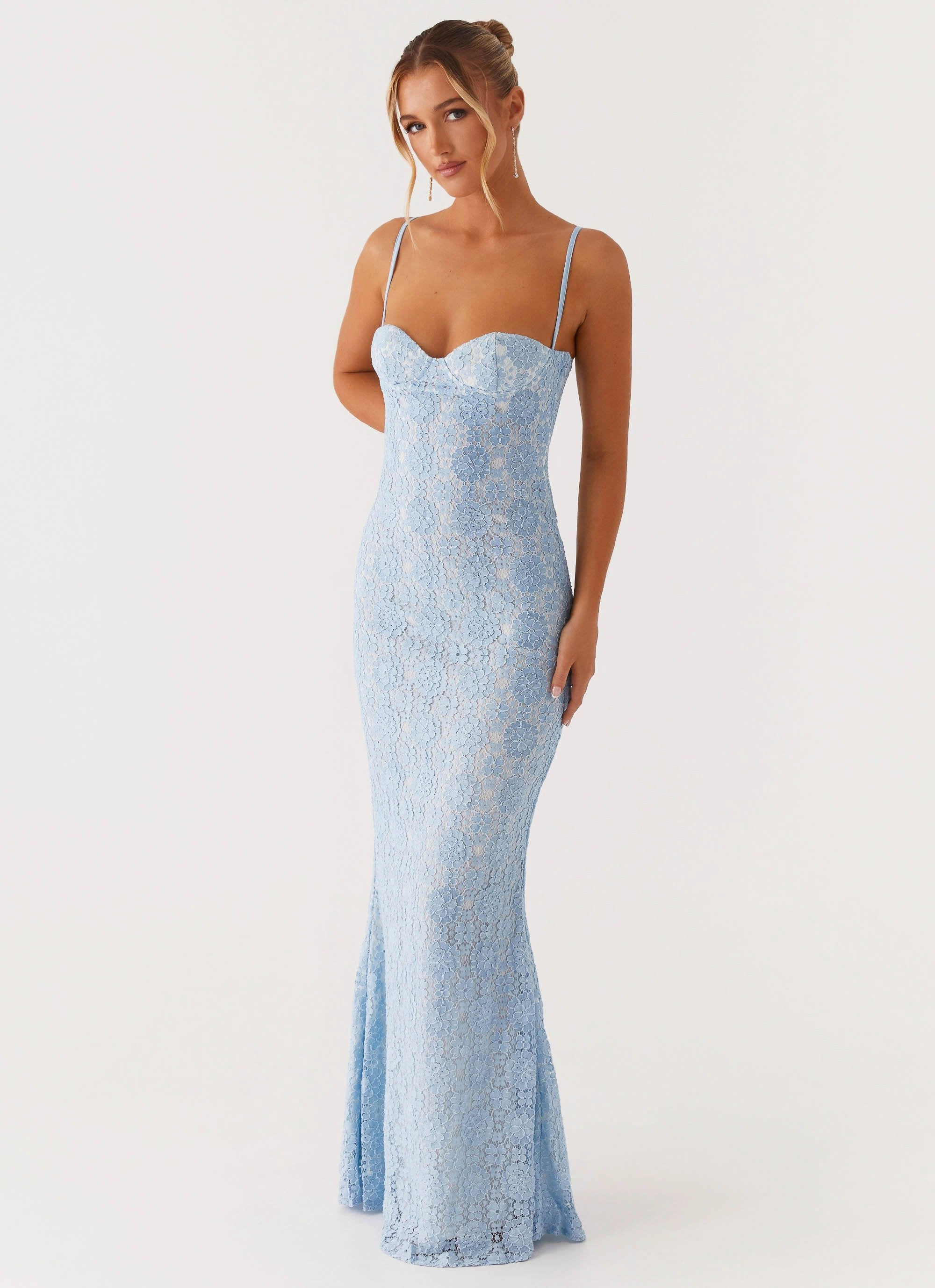 Sonia Maxi Dress - Blue Light Coral