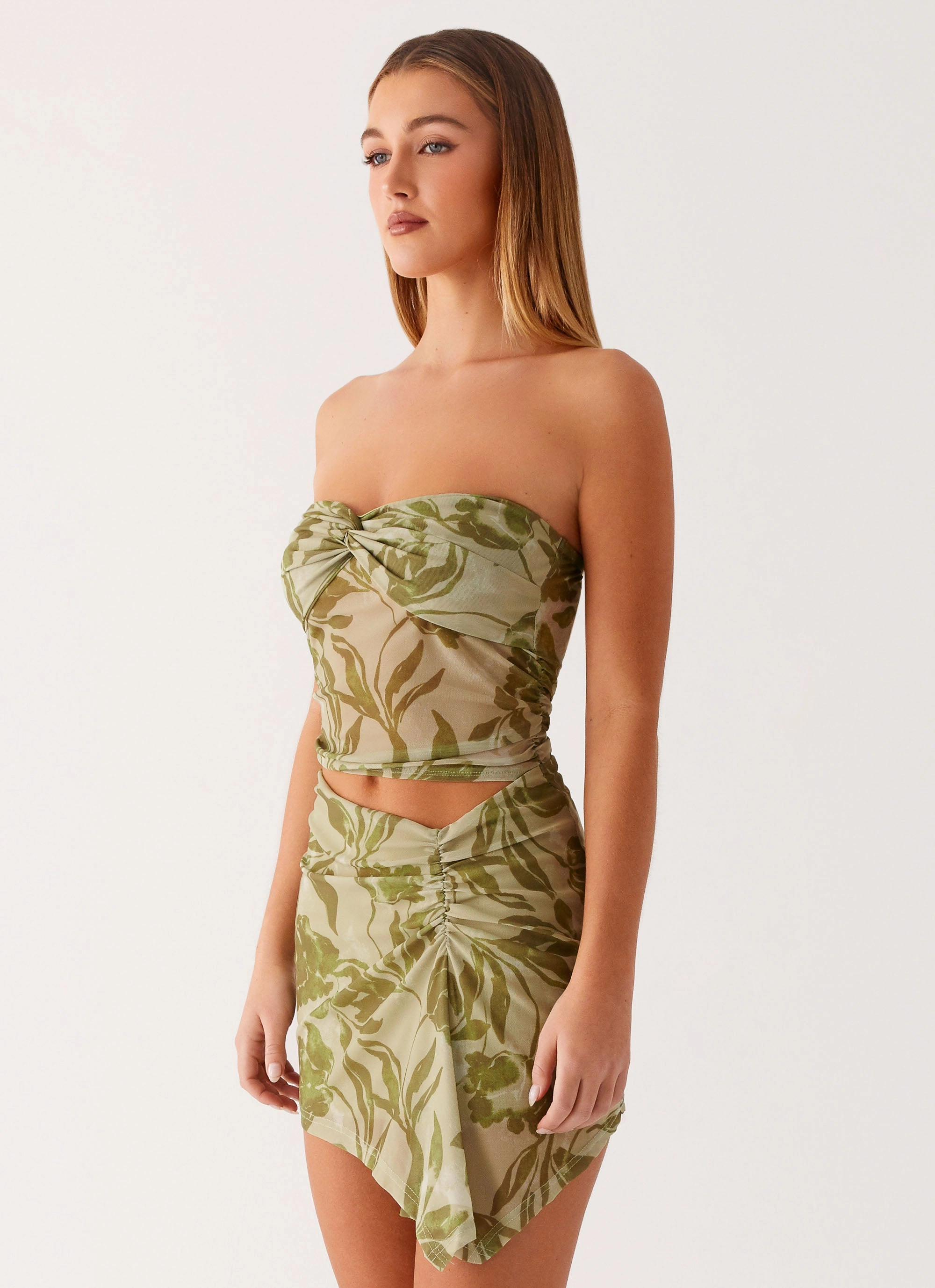 Varona Mini Dress - Jade Fern Front-Zip
